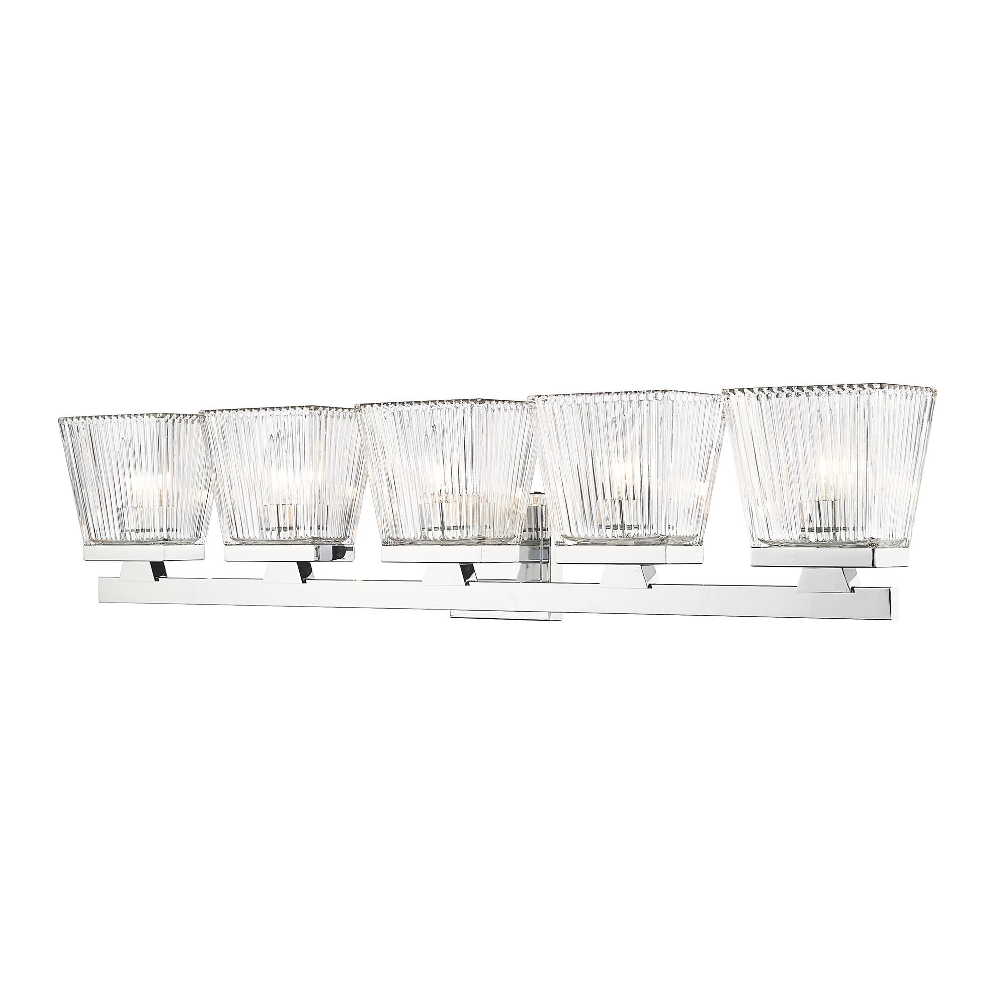 Shown in Chrome finish and Glass shade