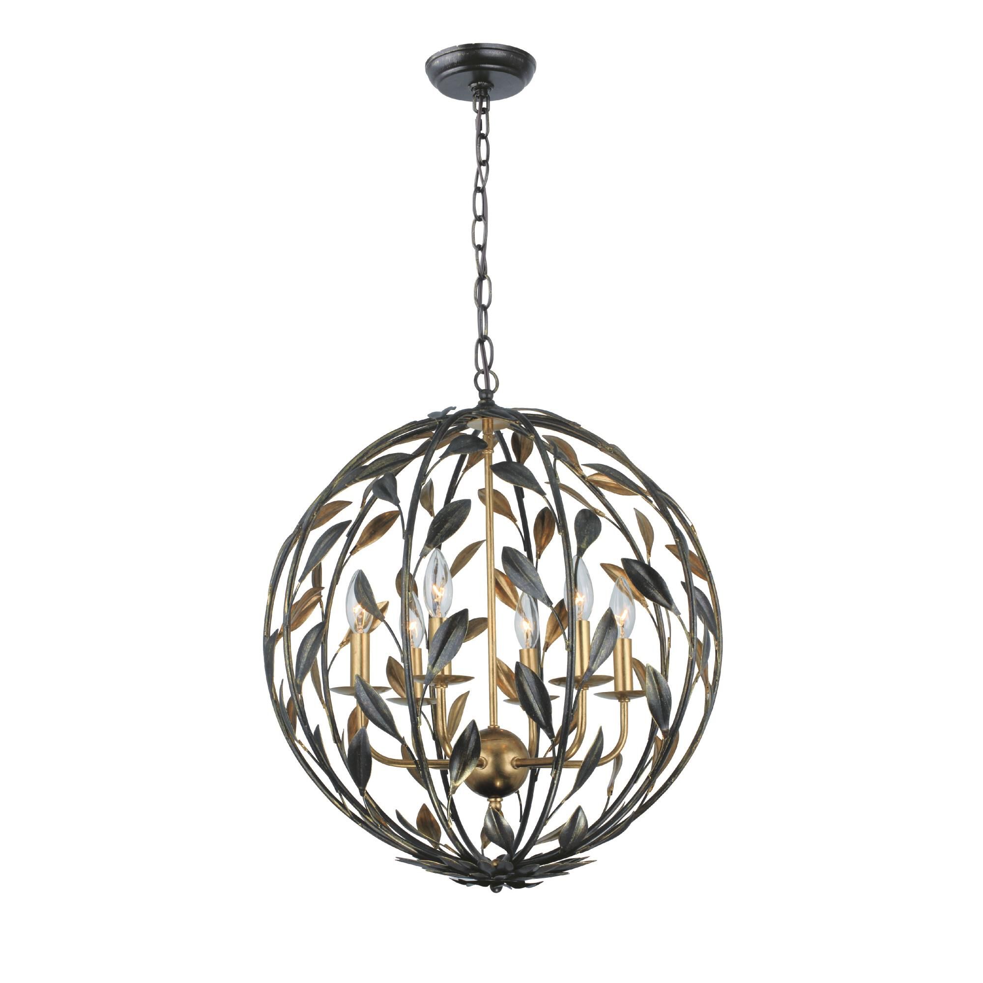 Broche 21 Inch 6 Light Mini Chandelier by Crystorama