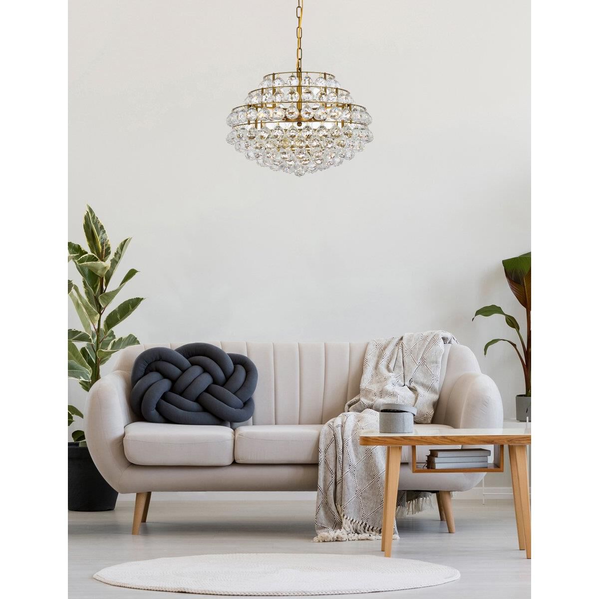 Shown in Brass finish and Royal Cut Clear crystal