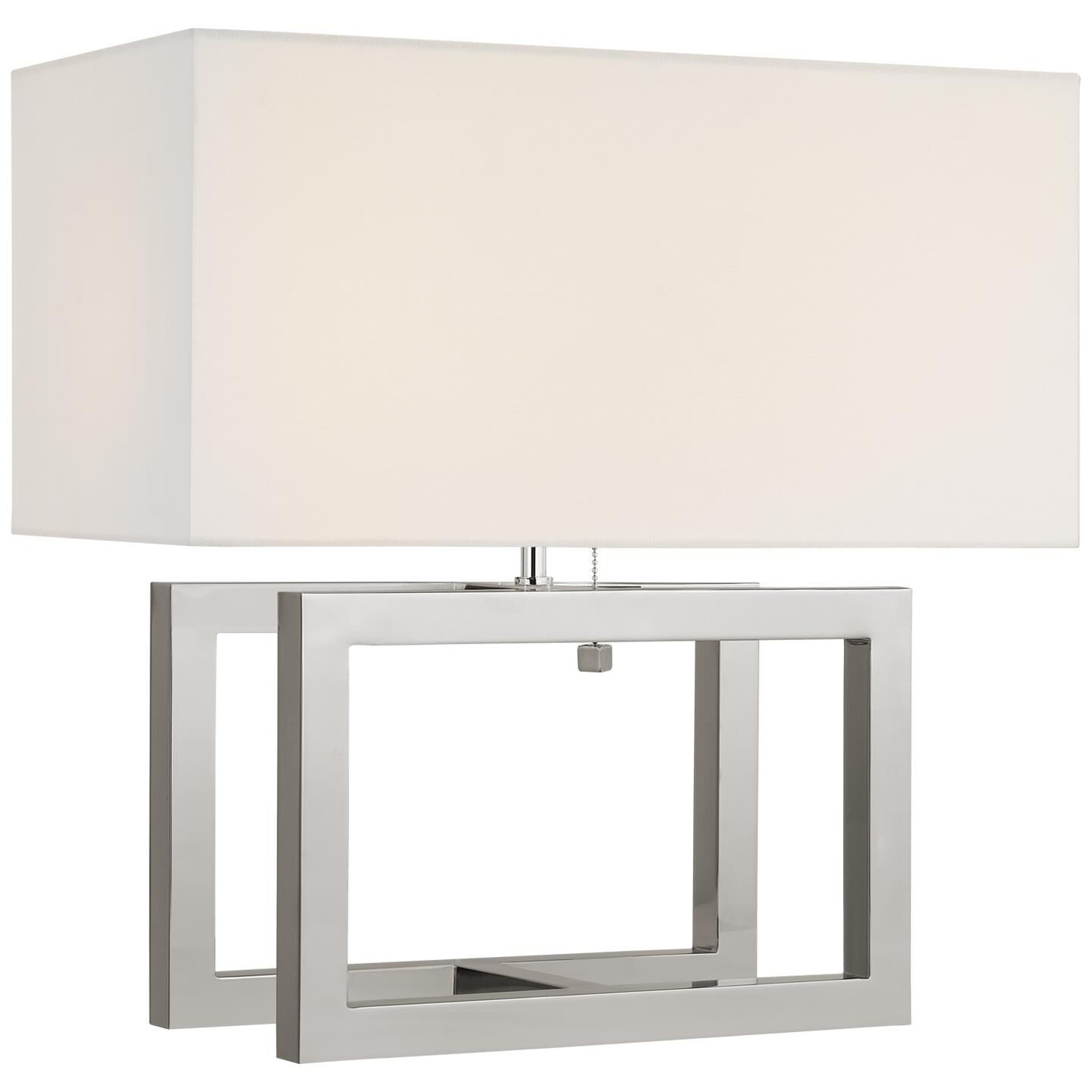Shown in Polished Nickel finish and Linen shade