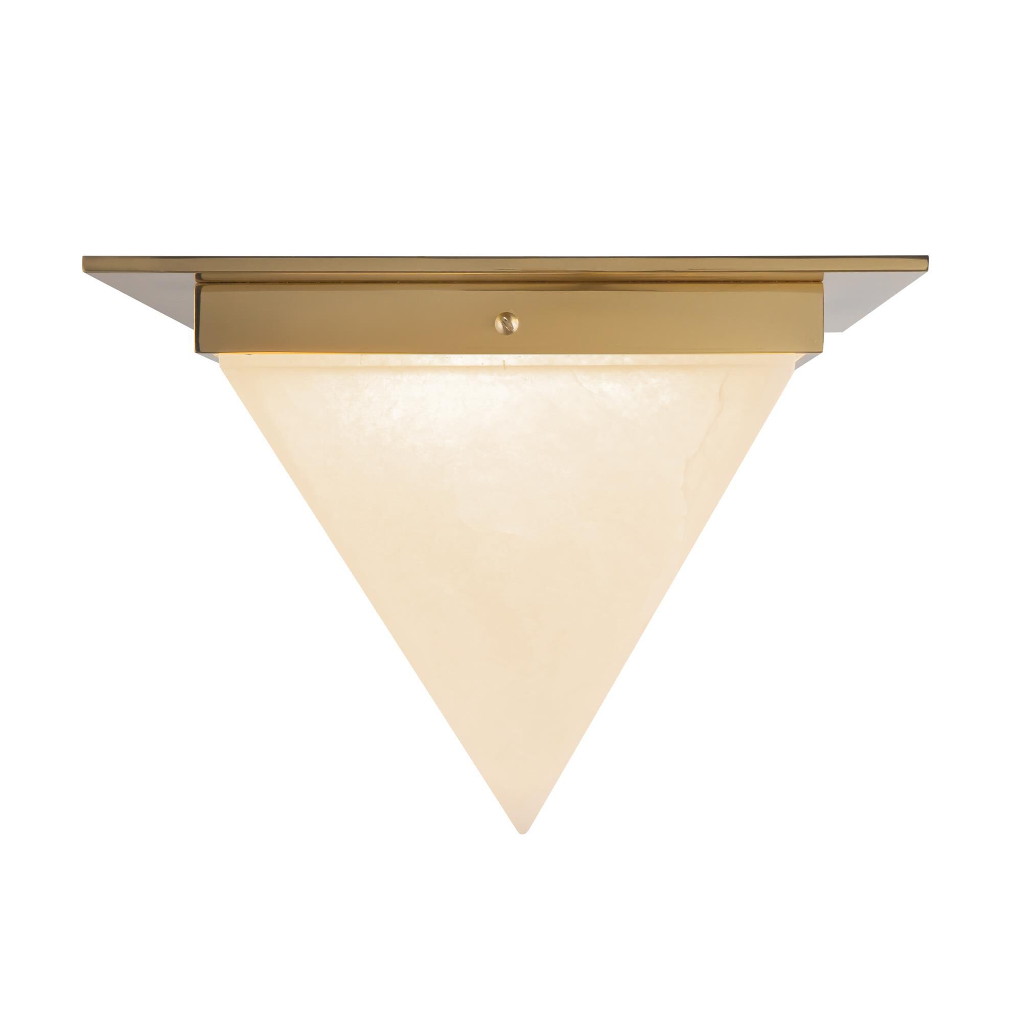 Shown in Patina Brass finish and Alabaster glass