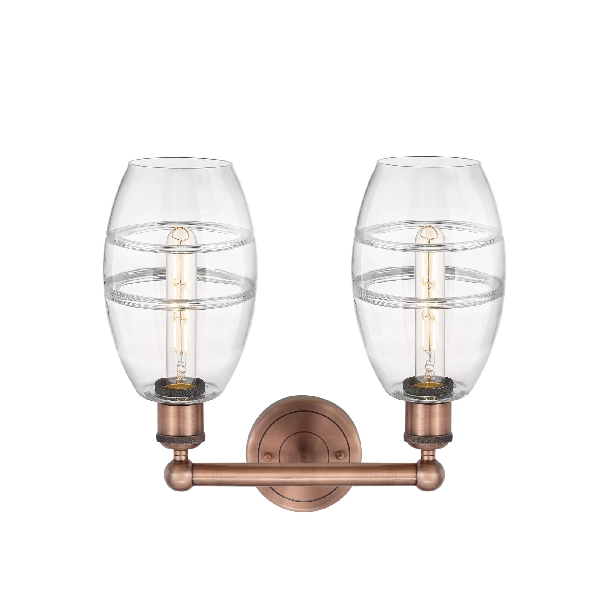 Shown in Antique Copper finish and Clear glass