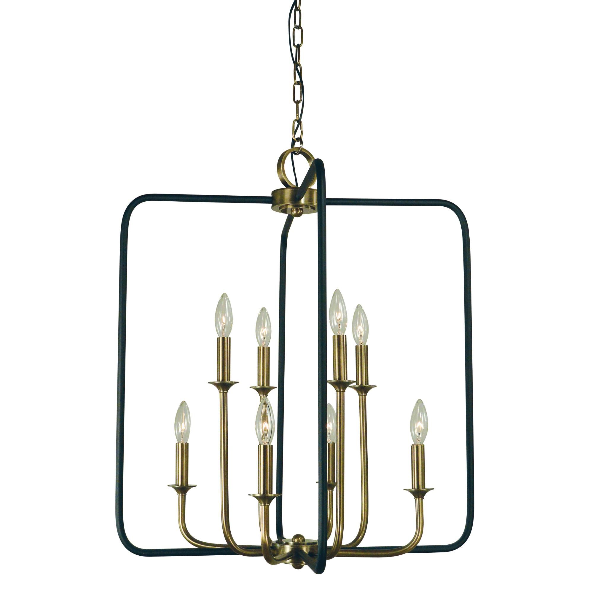 Shown in Antique Brass With Matte Black Accents finish and Matte Black accent