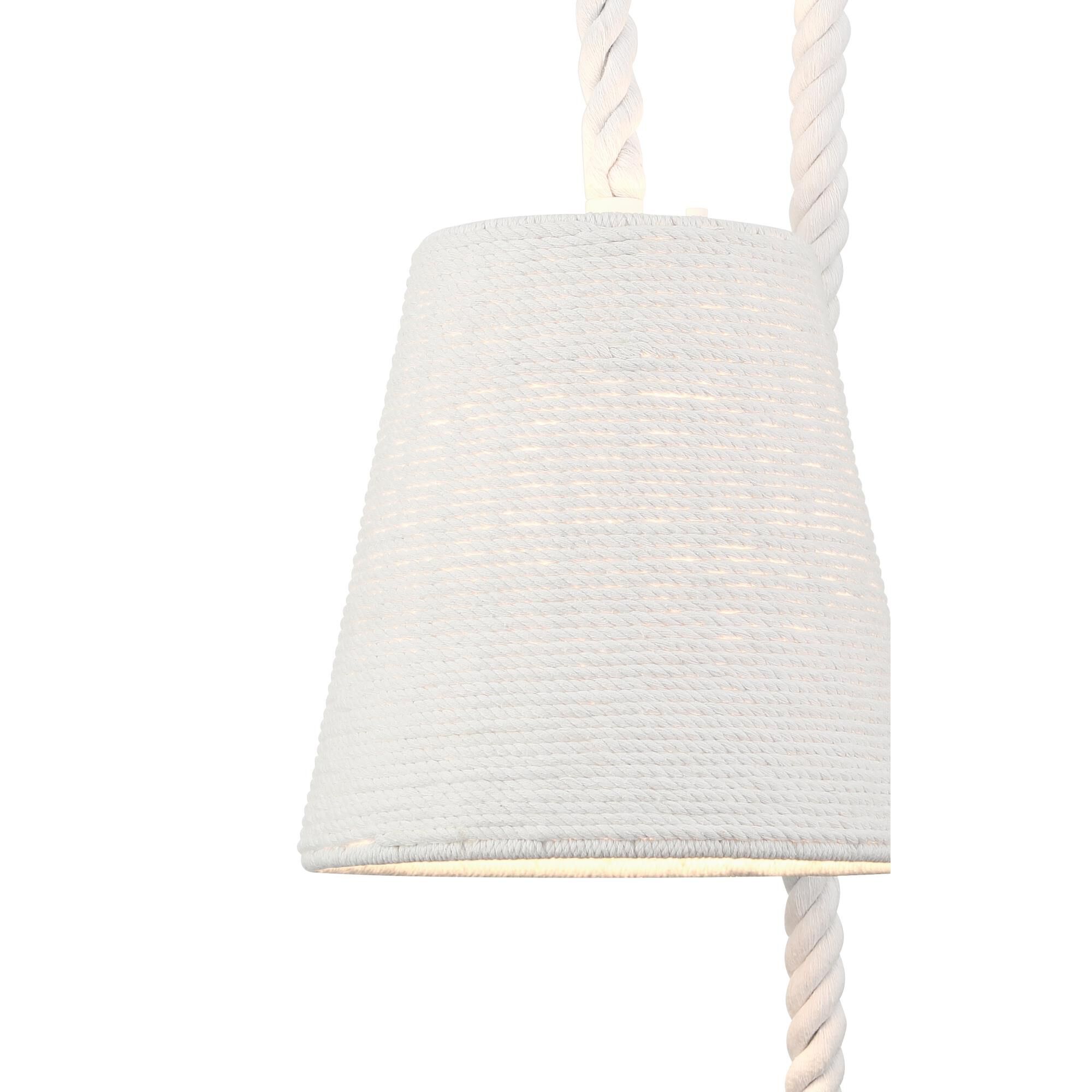 Shown in Matte White finish and Cotton Rope shade