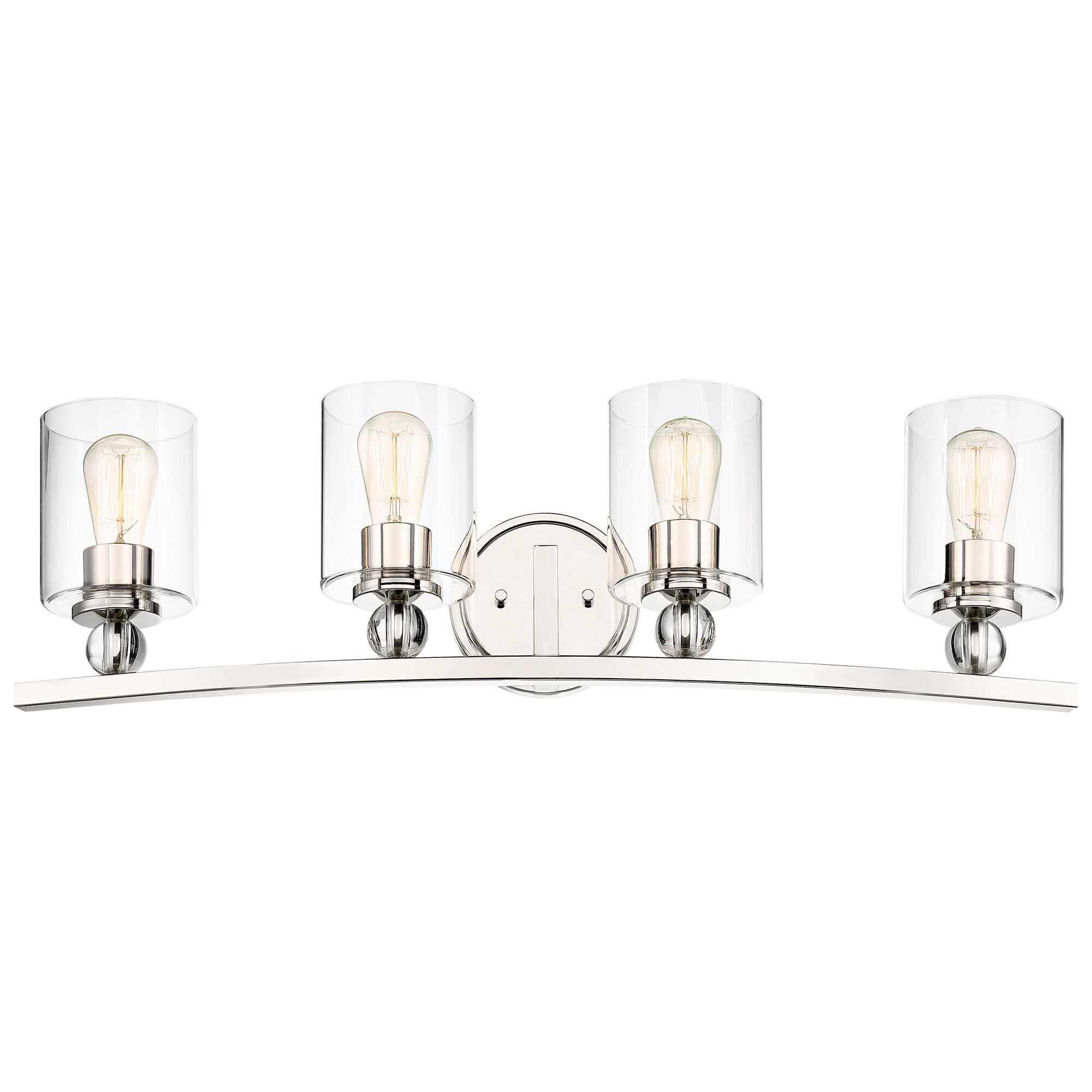 Shown in Polished Nickel finish and Clear glass