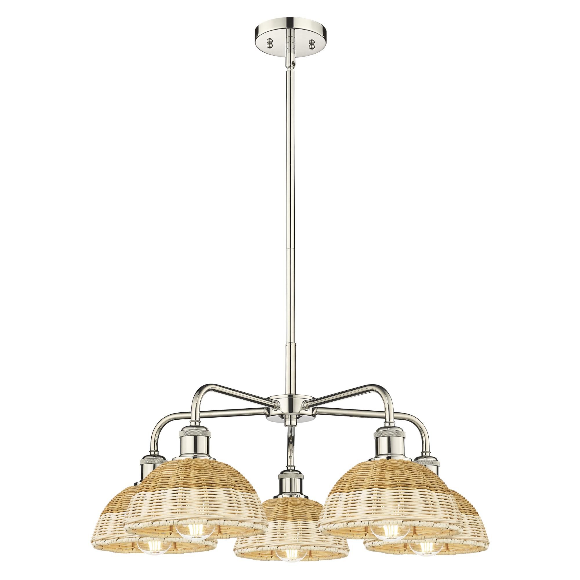 Shown in Polished Nickel finish and Natural shade