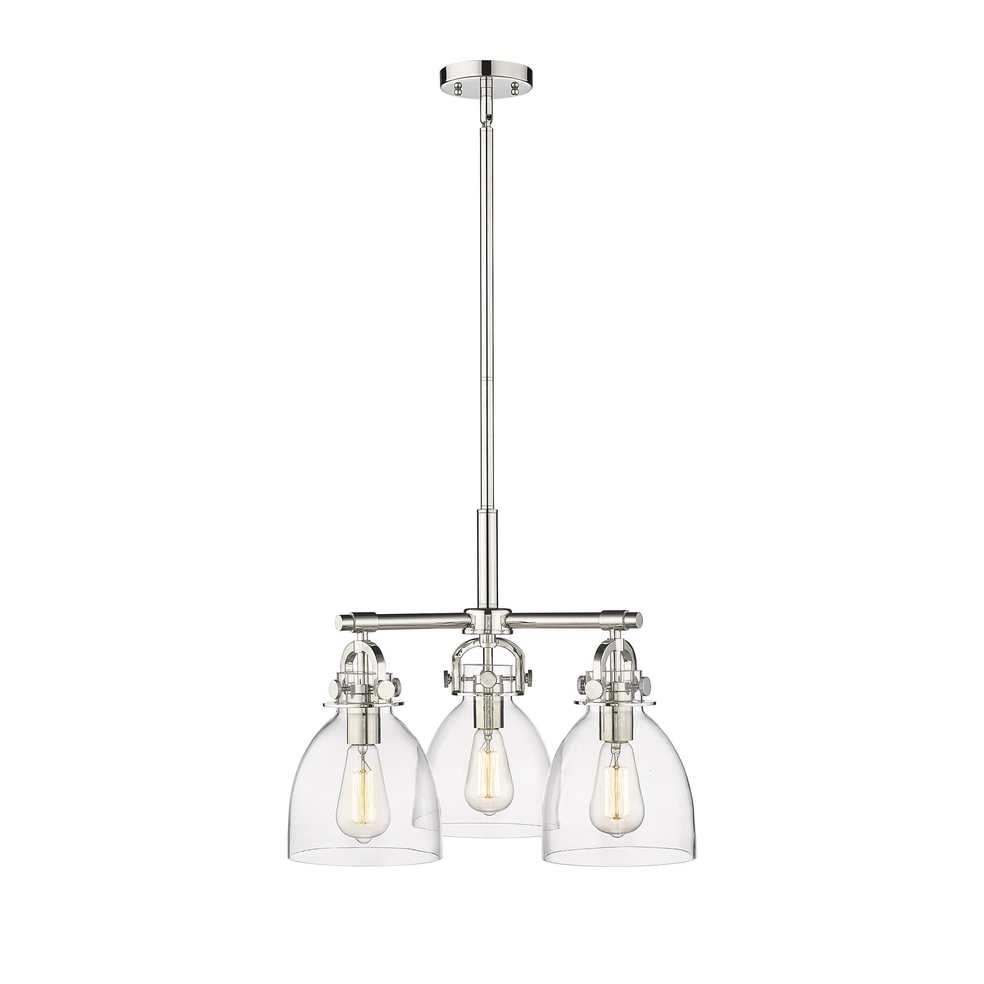 Shown in Polished Nickel finish and Clear glass