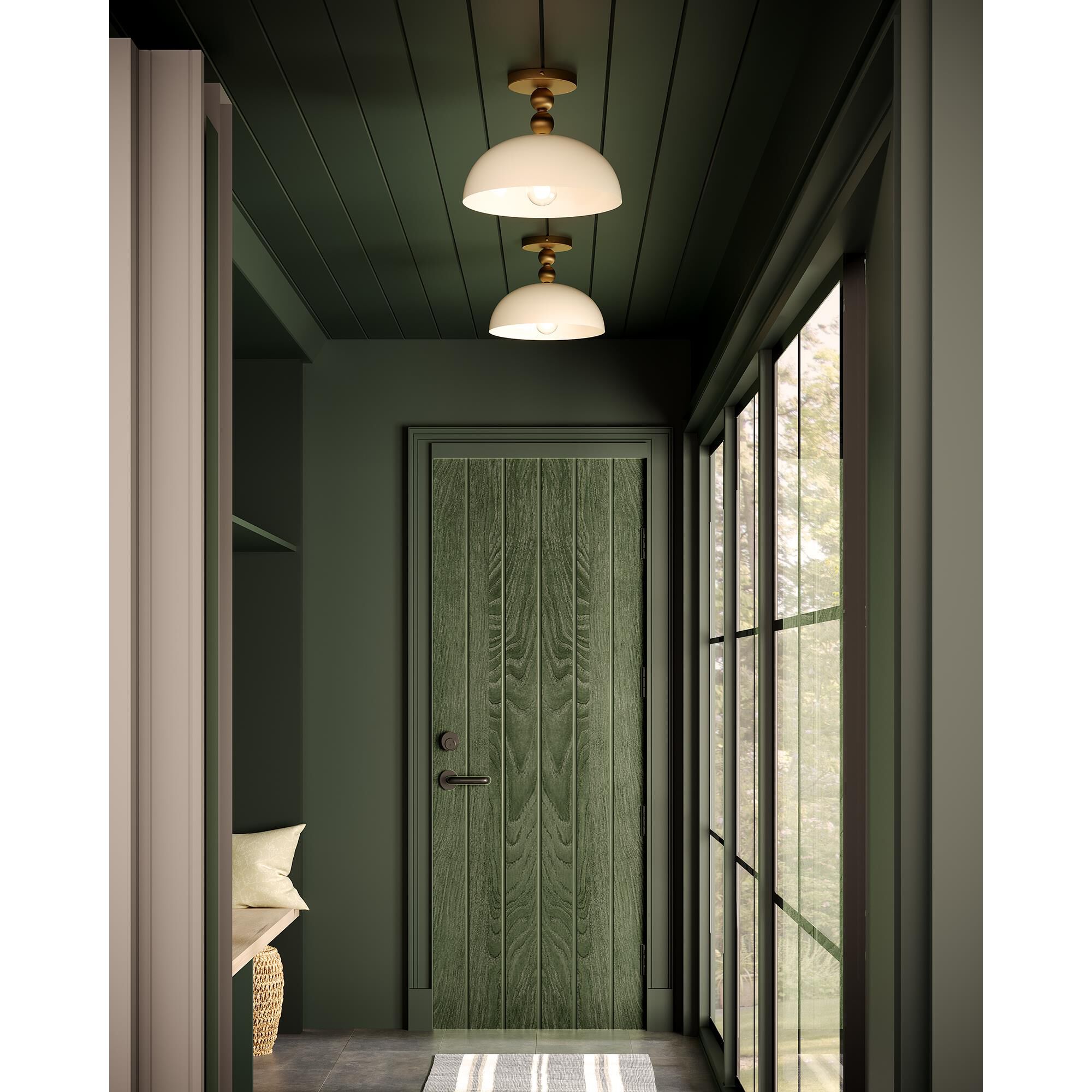 Hae Jung Roe Paisley 12 Inch Semi Flush Mount by Alora Mood