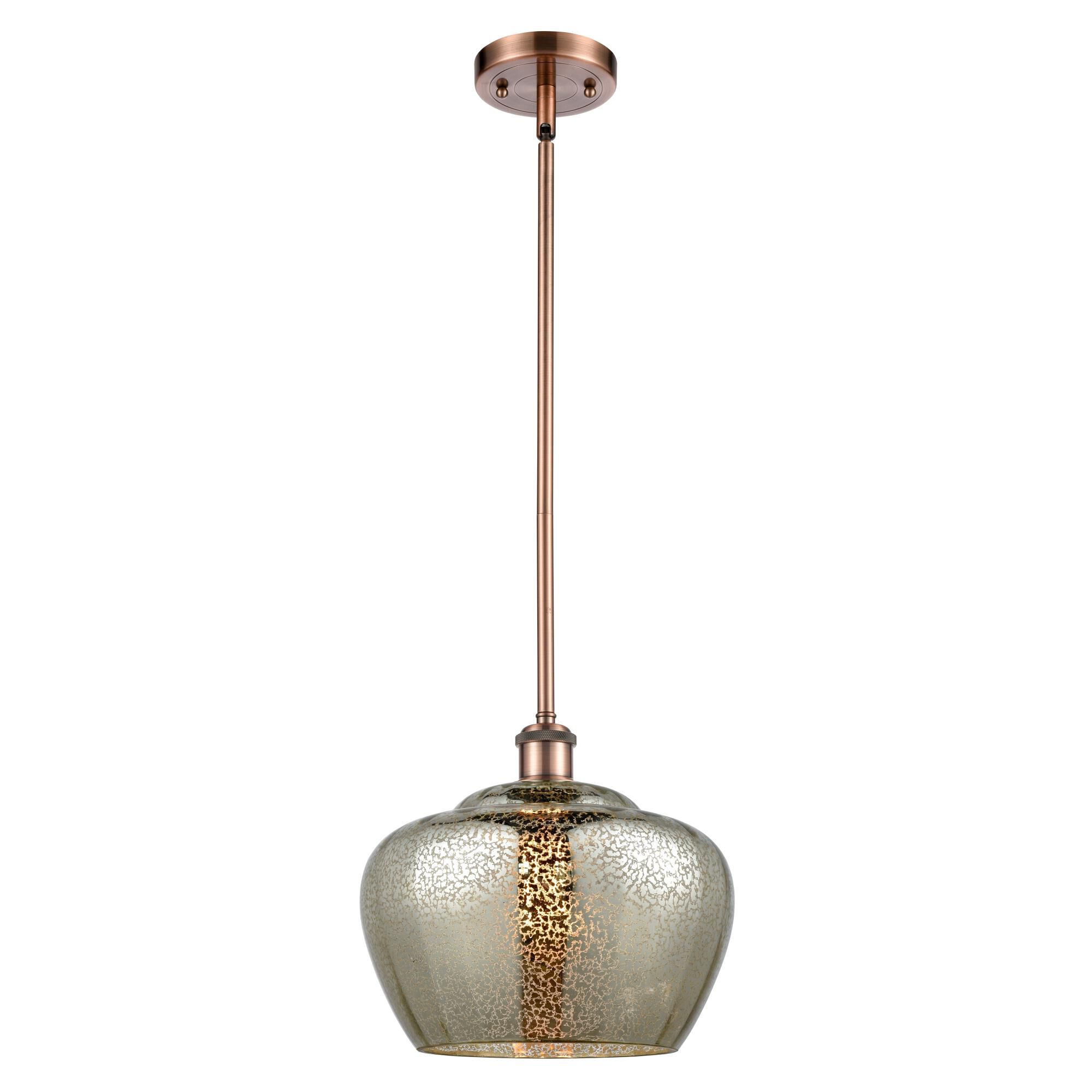 Shown in Antique Copper finish and Bowl glass and Glass shade