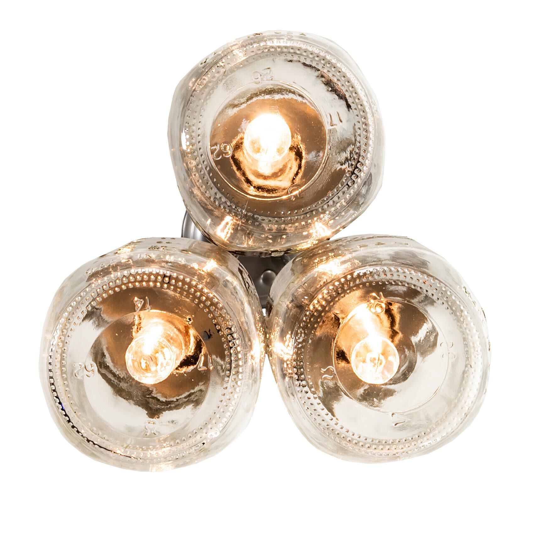 Shown in Nickel Finish finish and Clear glass