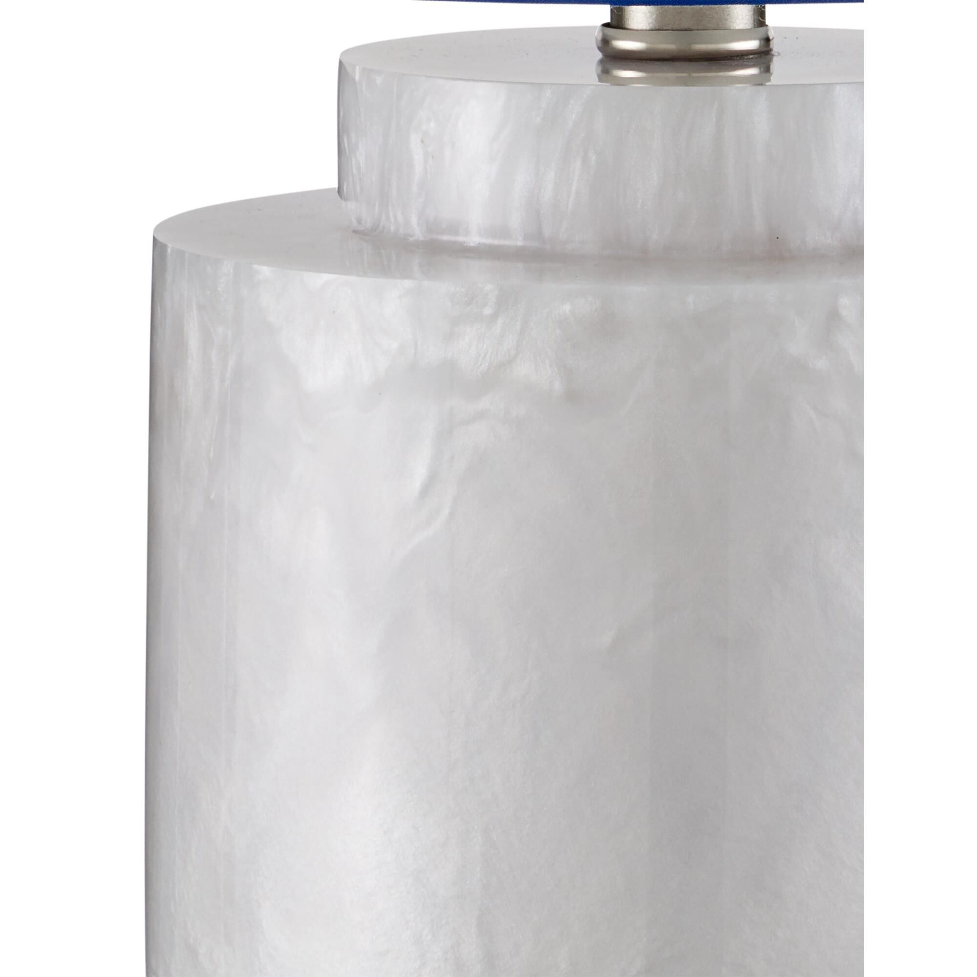 Shown in White Swirl finish and White Linen shade