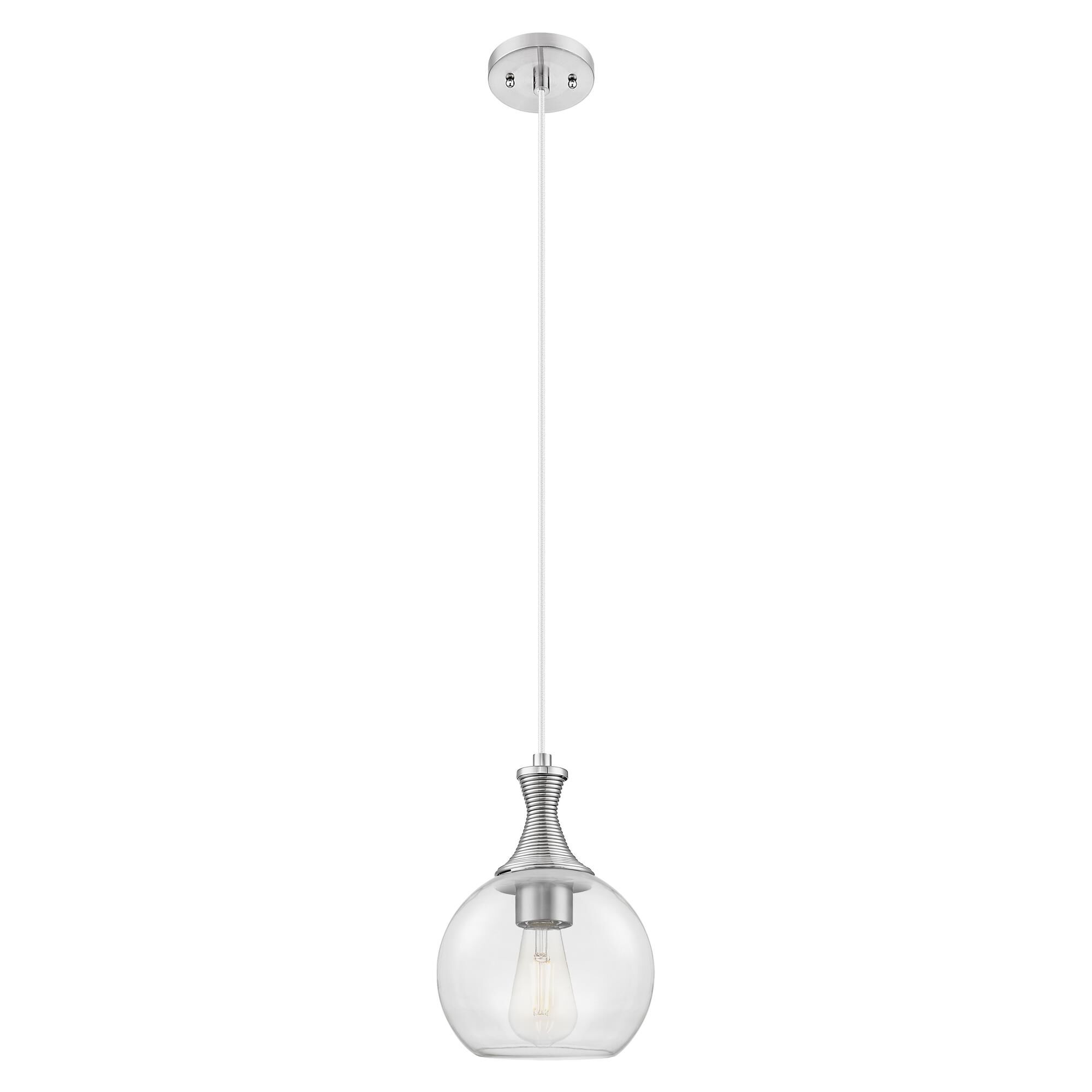 Shown in Satin Nickel finish and Clear glass