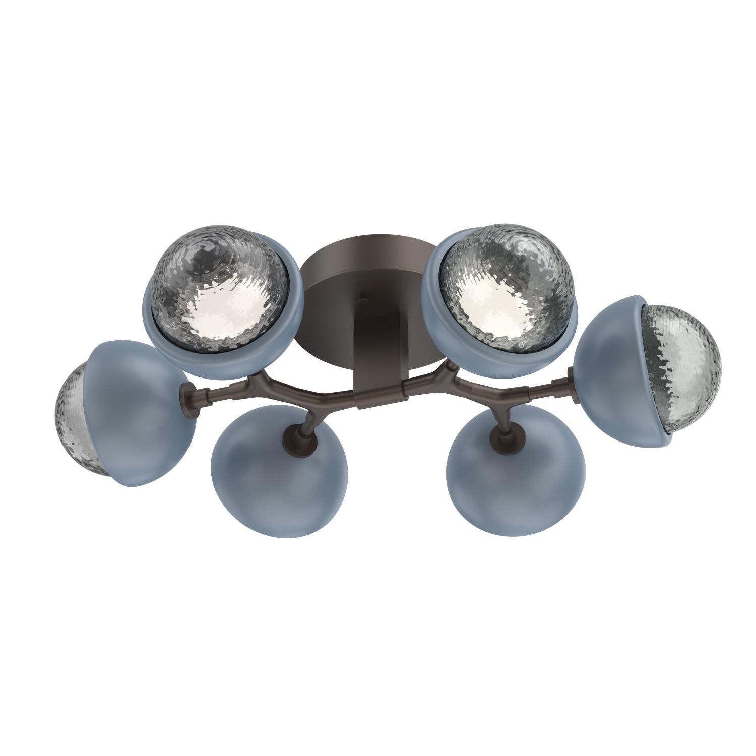 Shown in Flat Bronze finish and Smoke glass and Poppy Blue accent