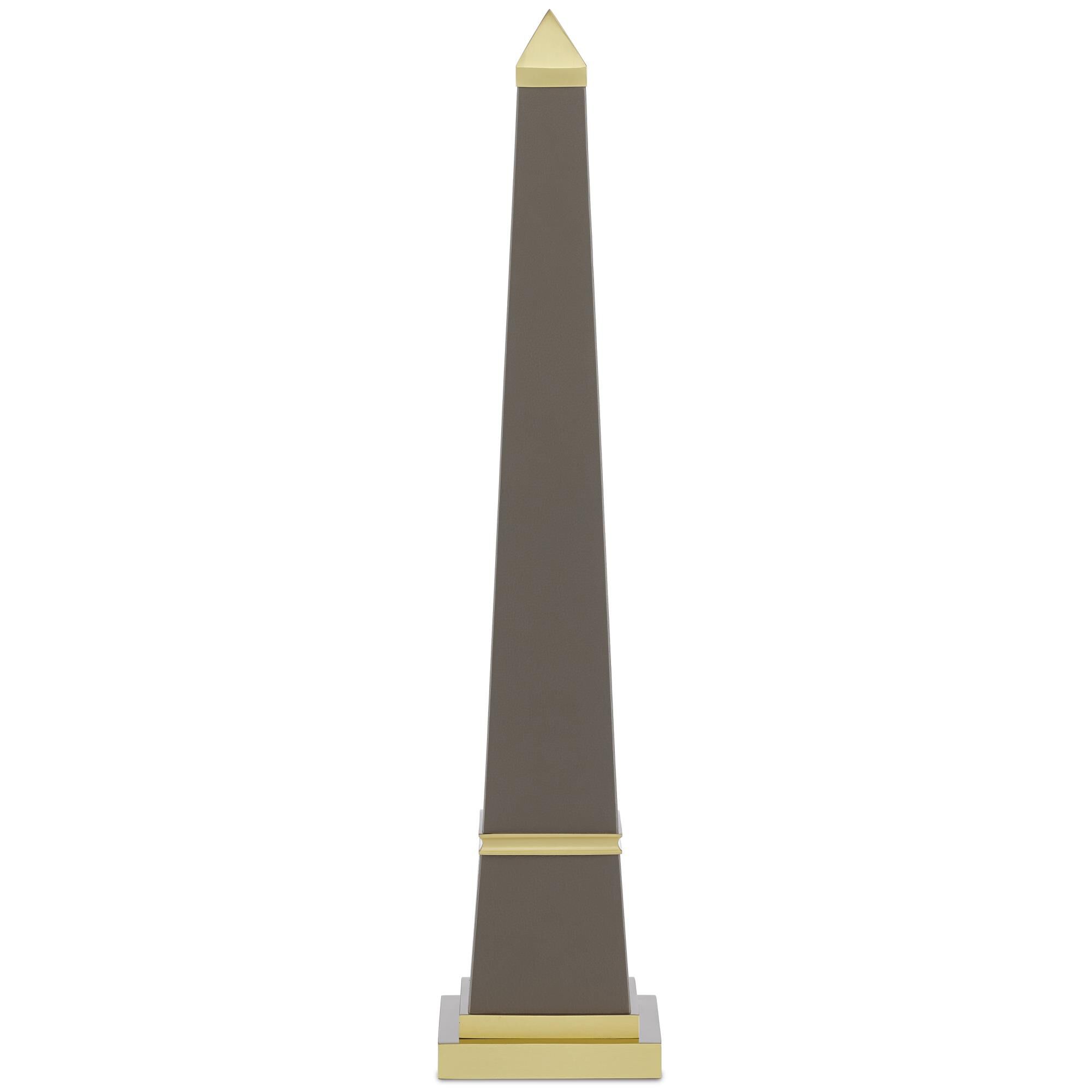 Pharaoh Taupe Small Obelisk Figurine by Currey and Company