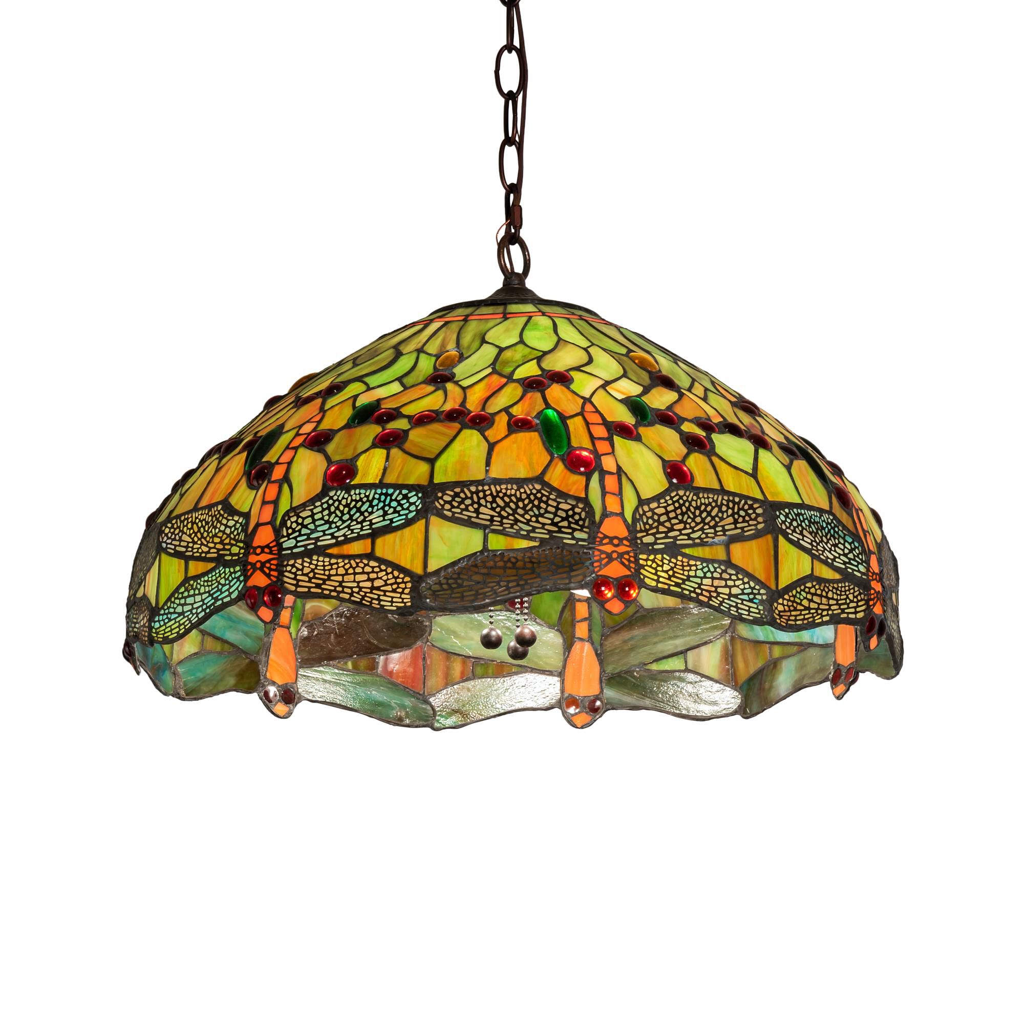 Tiffany Hanginghead Dragonfly 20 Inch Large Pendant by Meyda Lighting