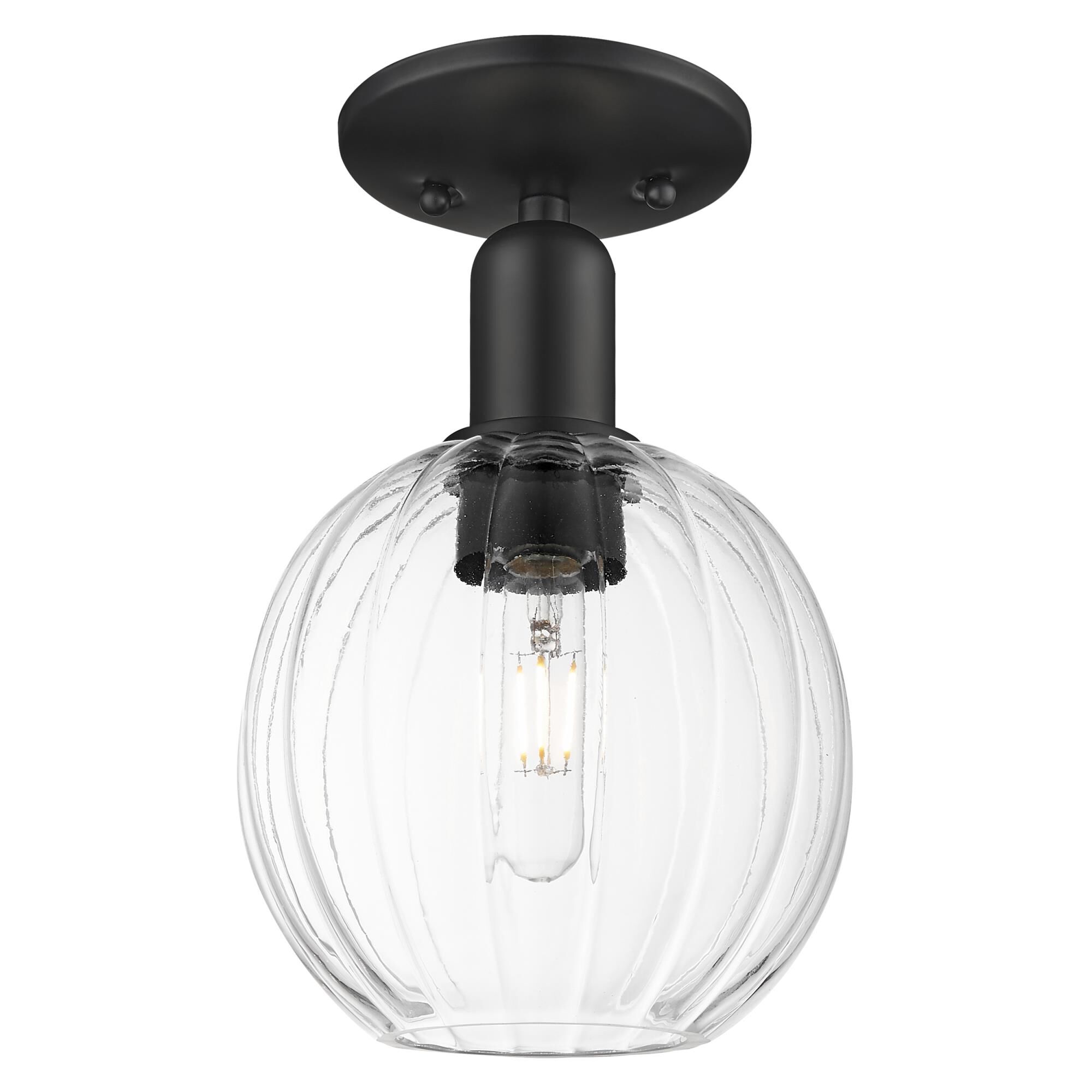 Shown in Matte Black finish and Clear glass