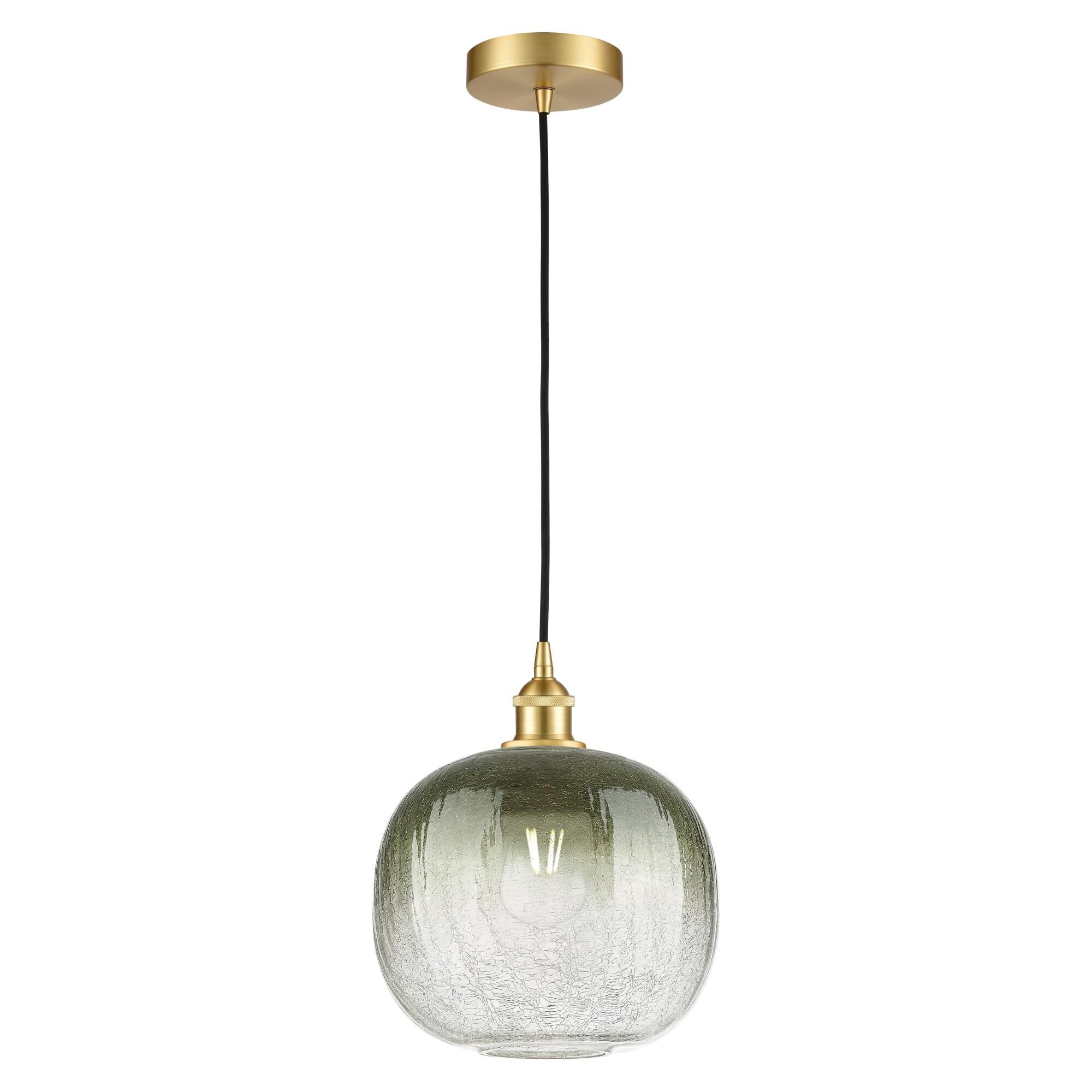 Shown in Satin Gold finish and Slate glass