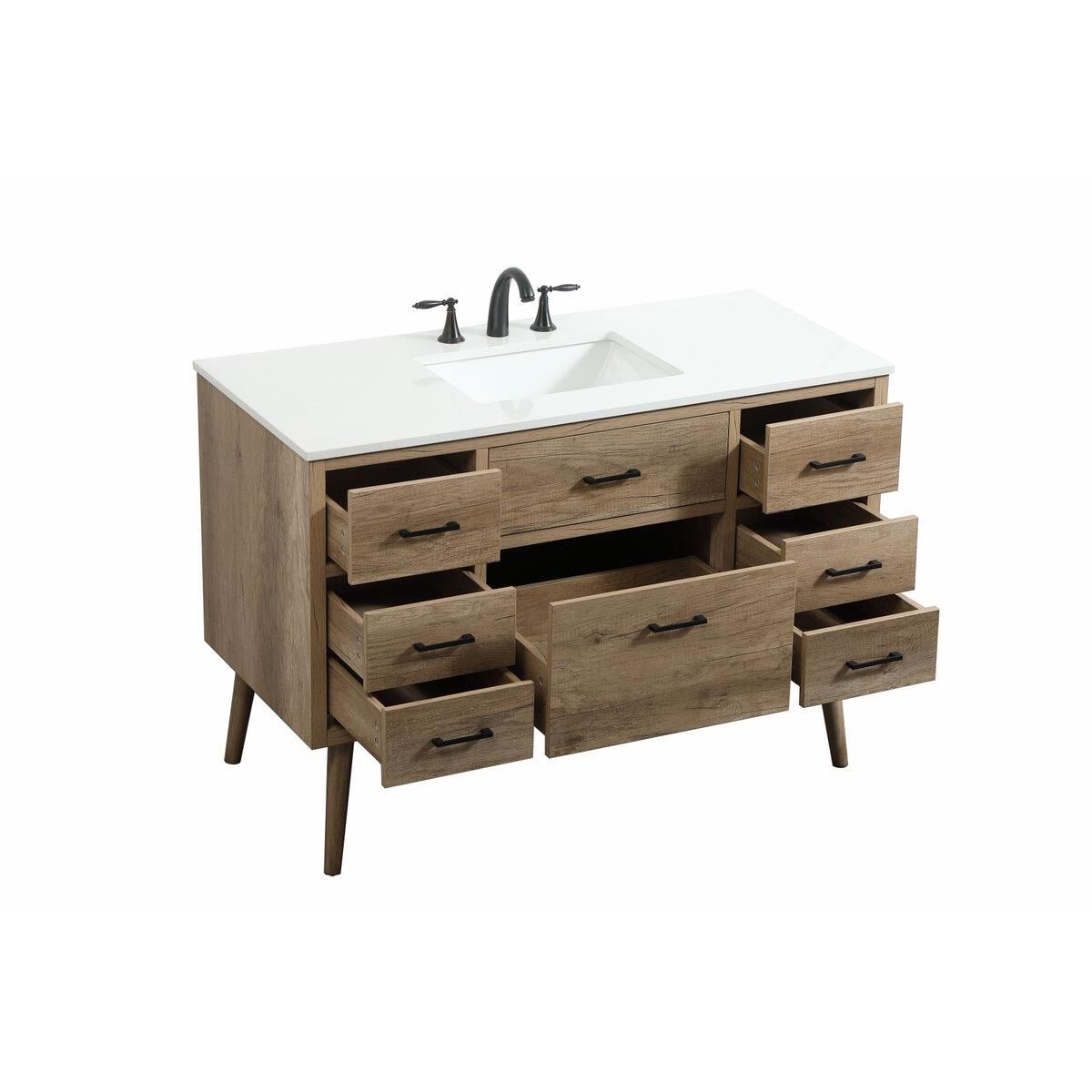 Shown in Natural Oak finish and Without Backsplash accent