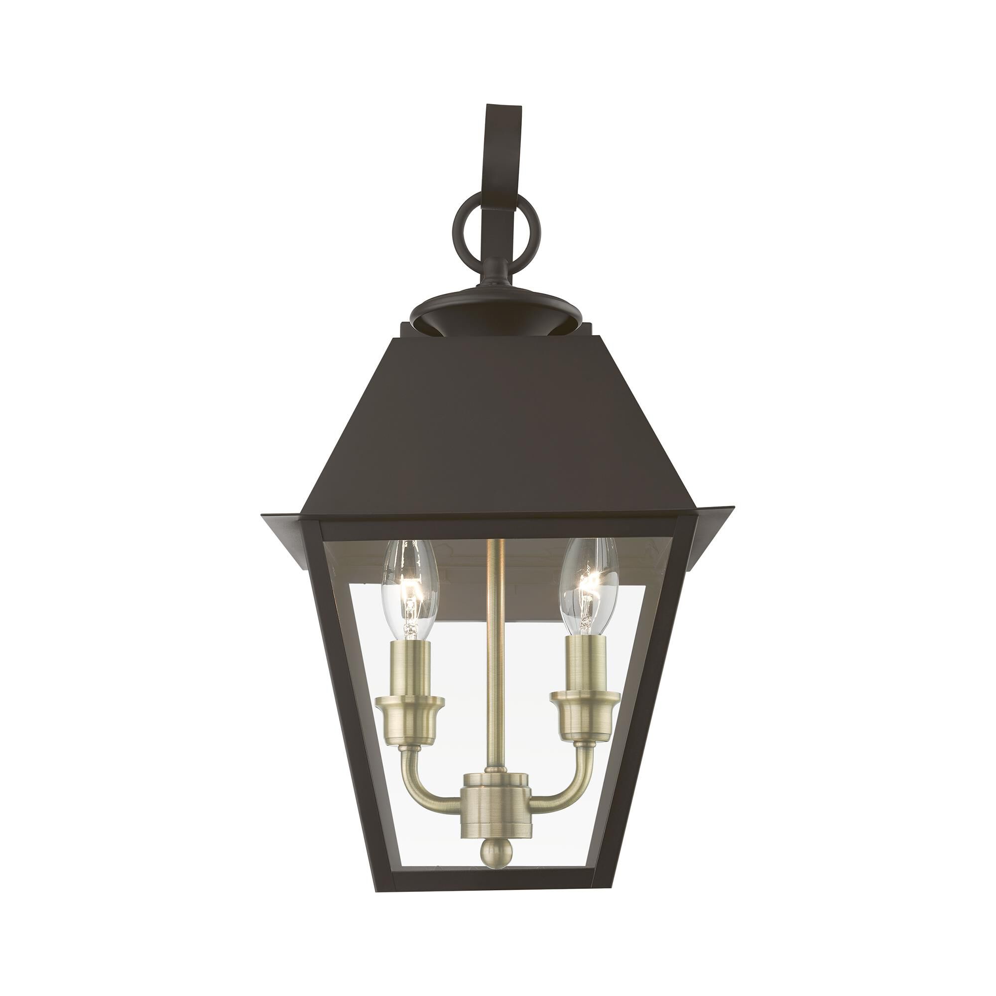 Shown in Bronze with Antique Brass Finish Cluster finish and Clear glass