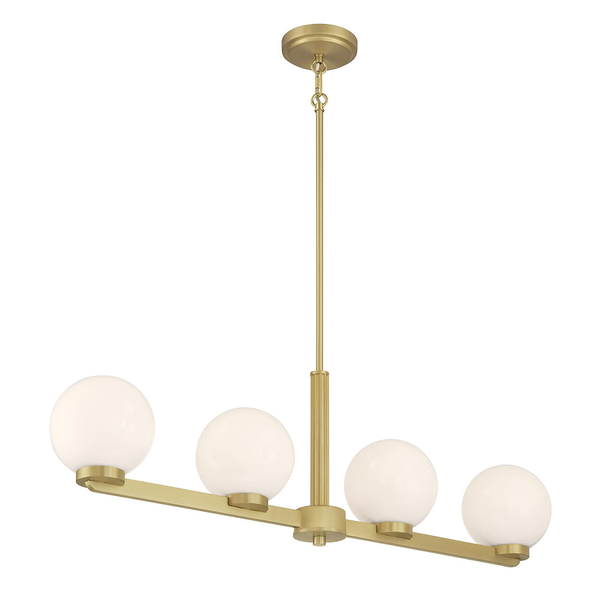 Shown in Vintage Brass finish and Shiny Opal glass