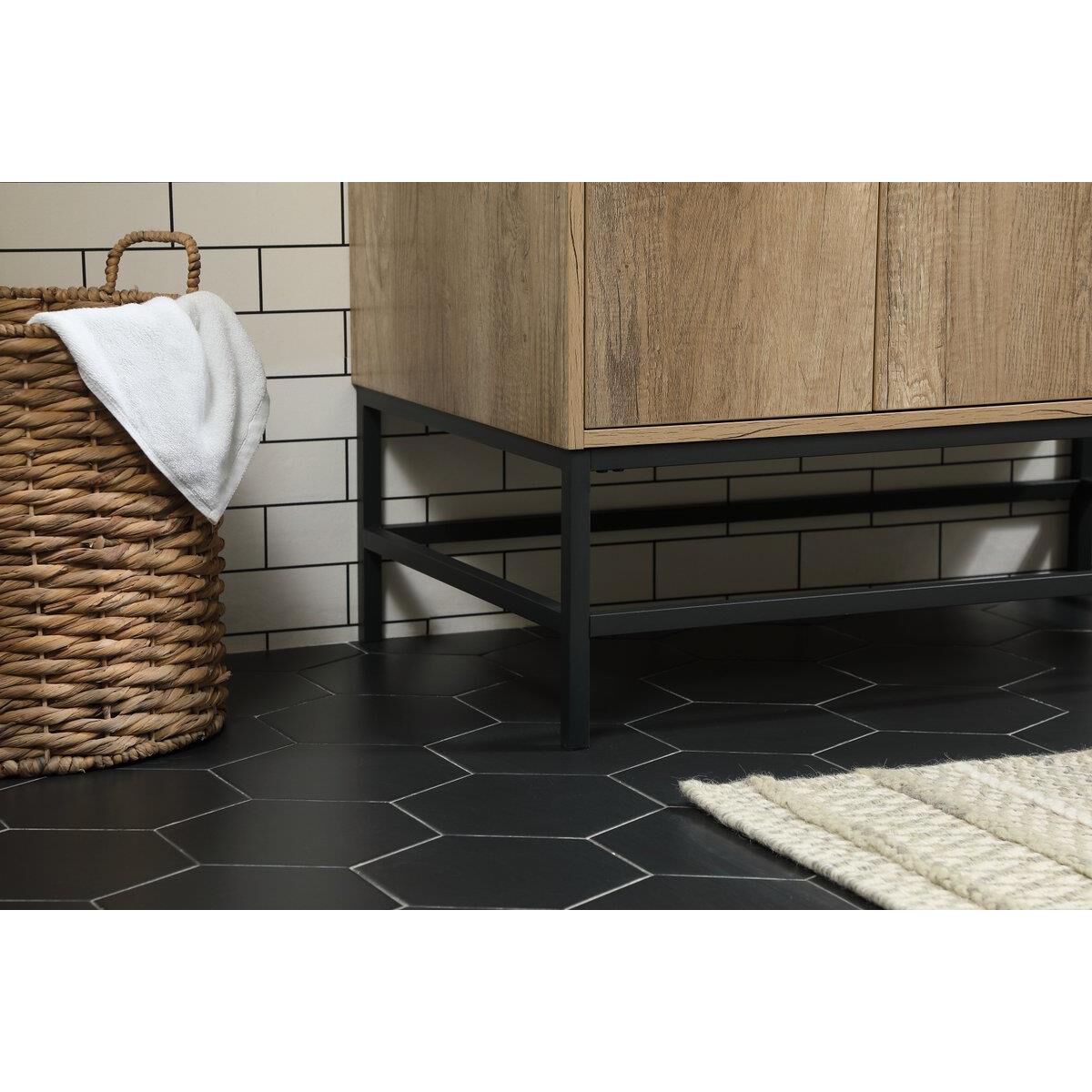 Shown in Natural Oak finish and With Backsplash accent