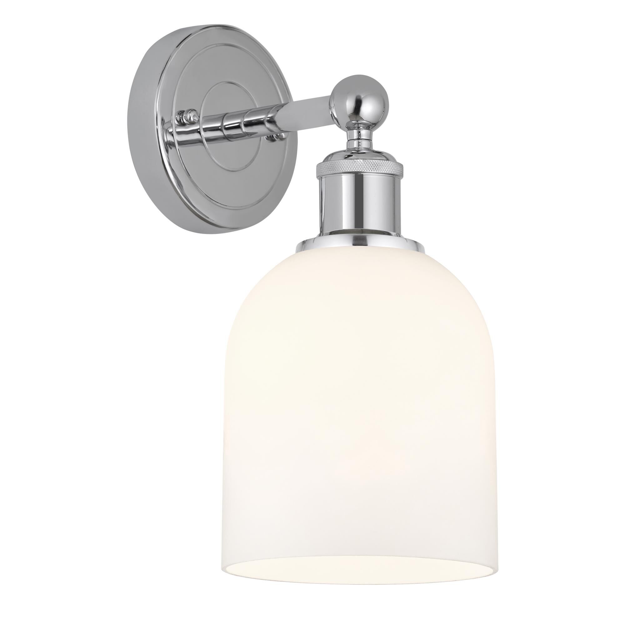 Shown in Polished Chrome finish and Glossy White glass