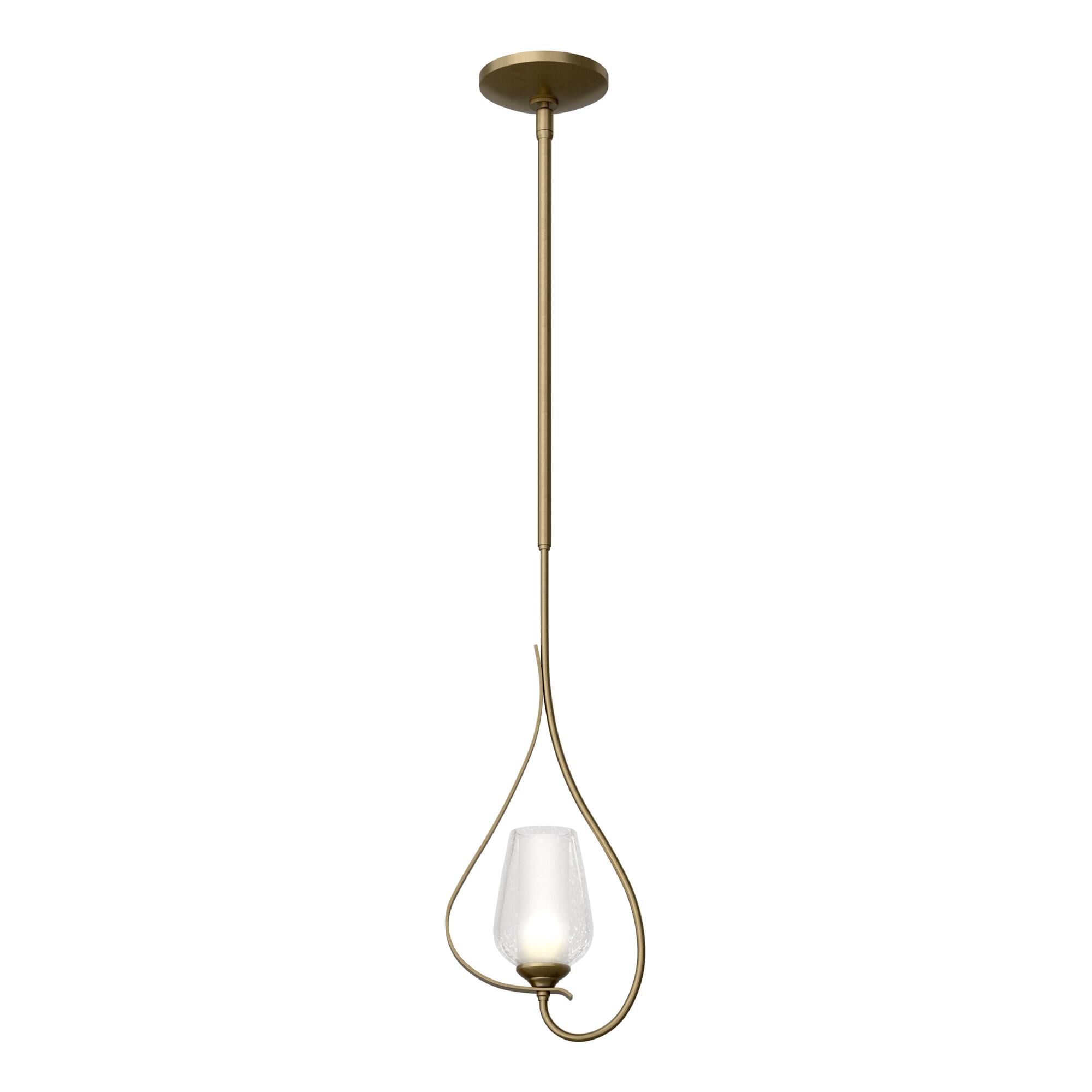 Shown in Soft Gold finish and Opal and Seeded glass