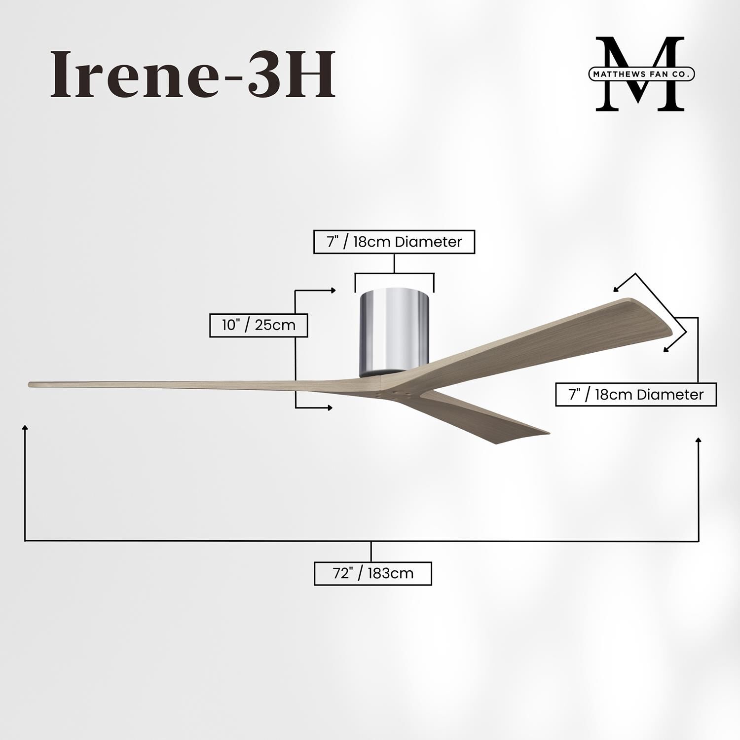 Irene 72 Inch Flush Mount Fan by Matthews Fan Company