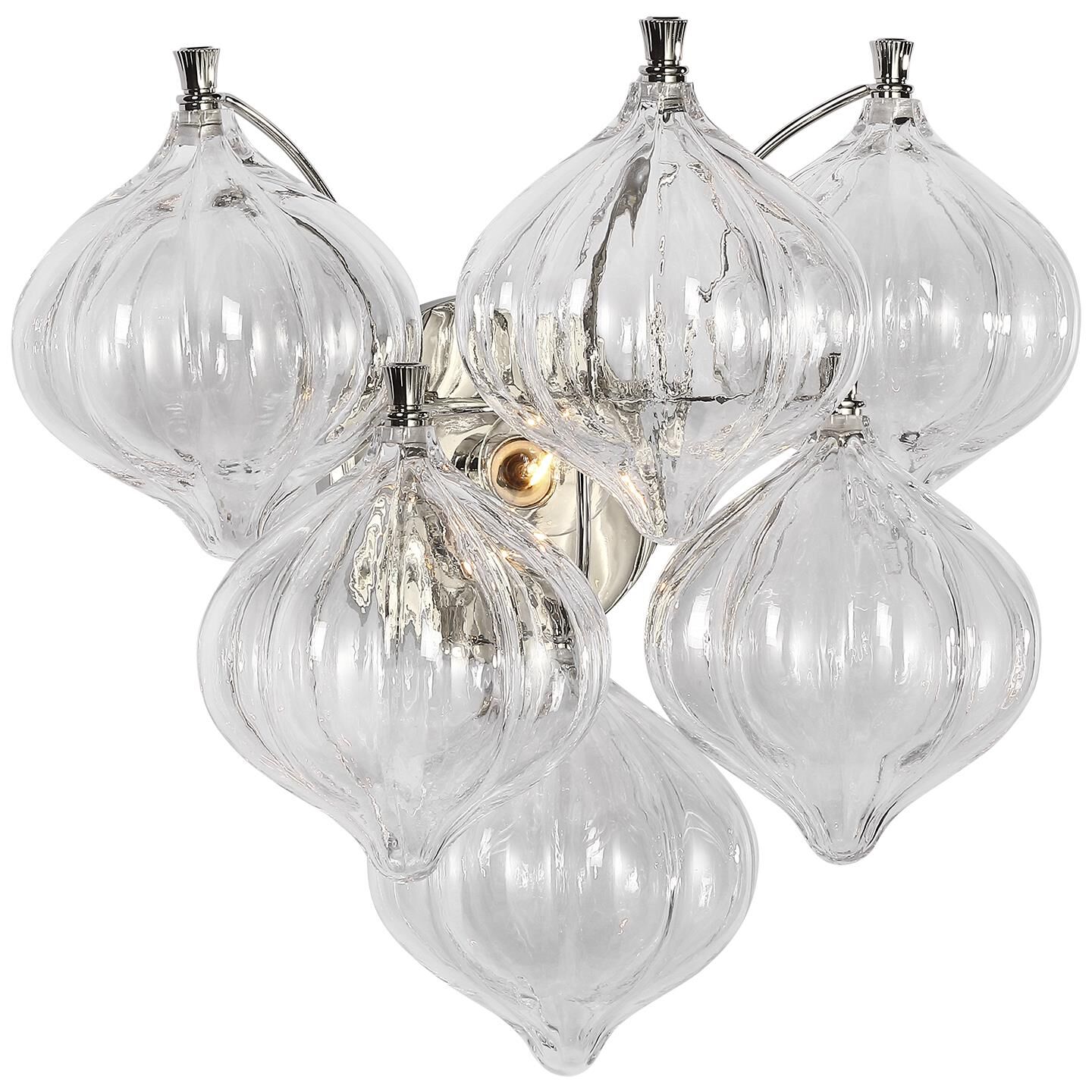 Shown in Polished Nickel finish and Clear glass