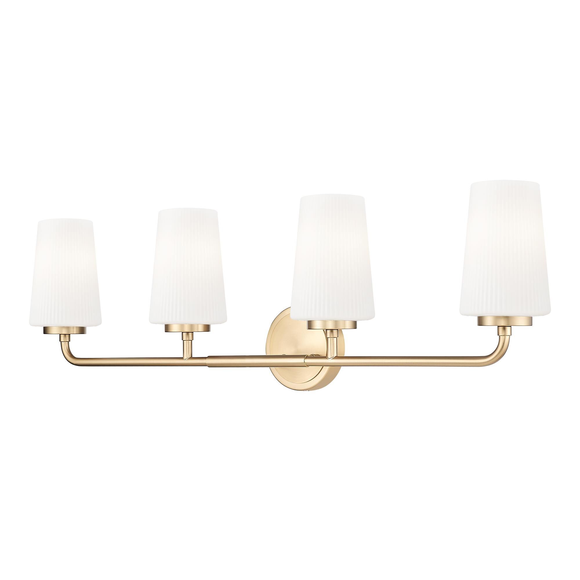 Shown in Modern Gold finish and Matte Opal glass and Matte Opal shade
