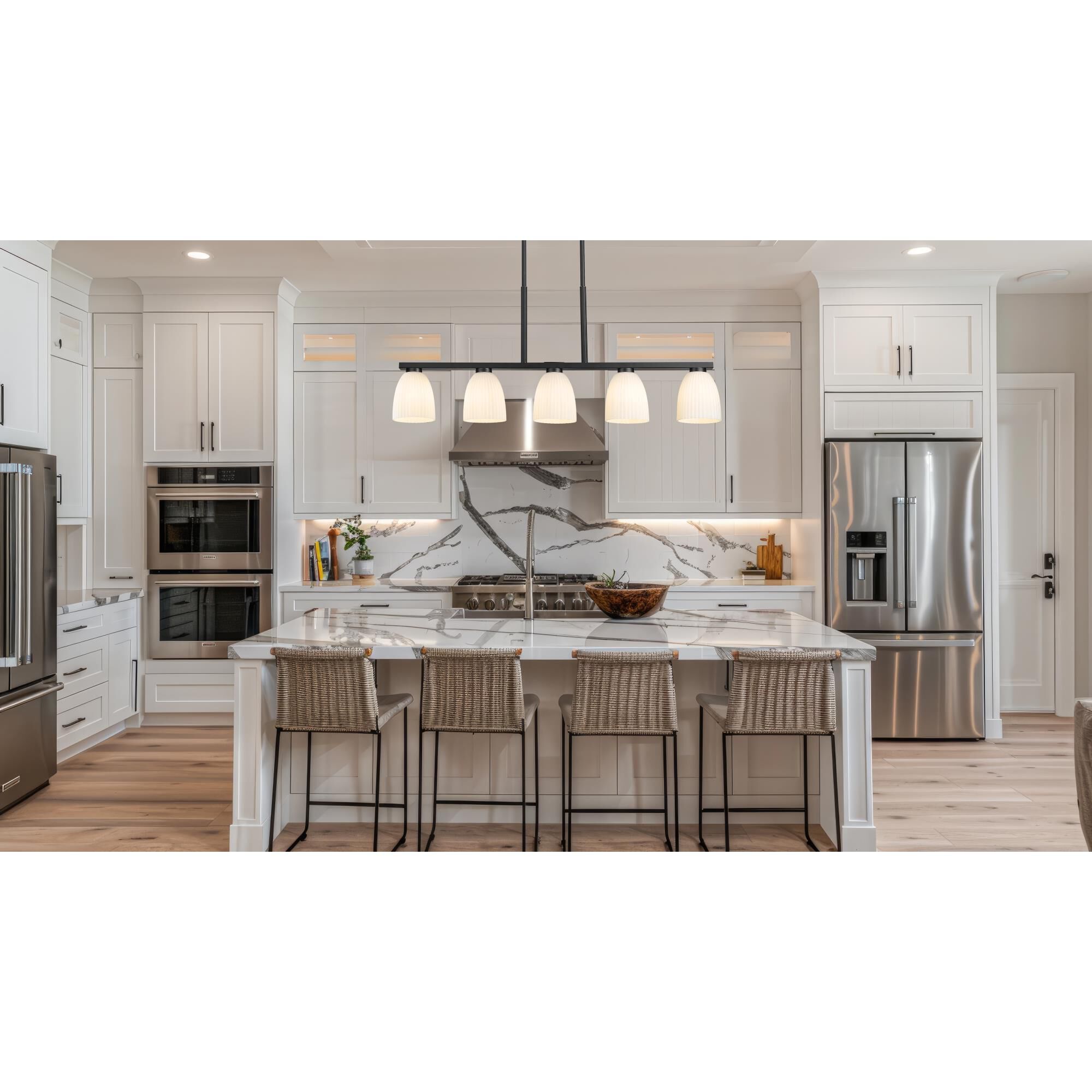 Shown in Matte Black finish and Matte Opal glass and Matte Opal shade