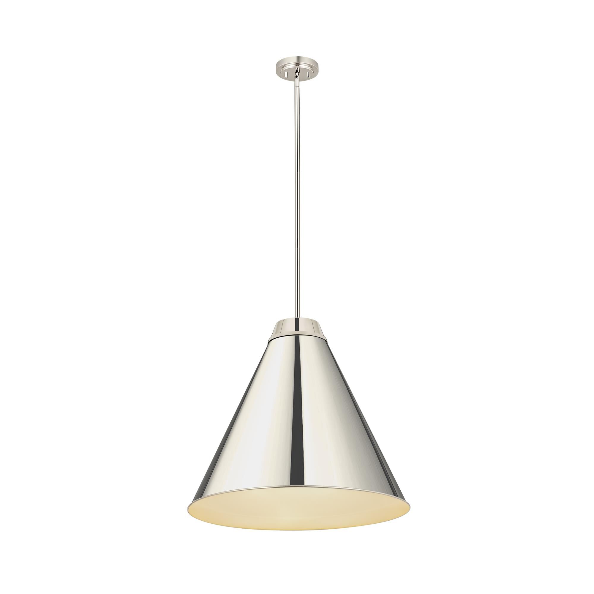 Shown in Polished Nickel finish and Iron glass and Iron shade