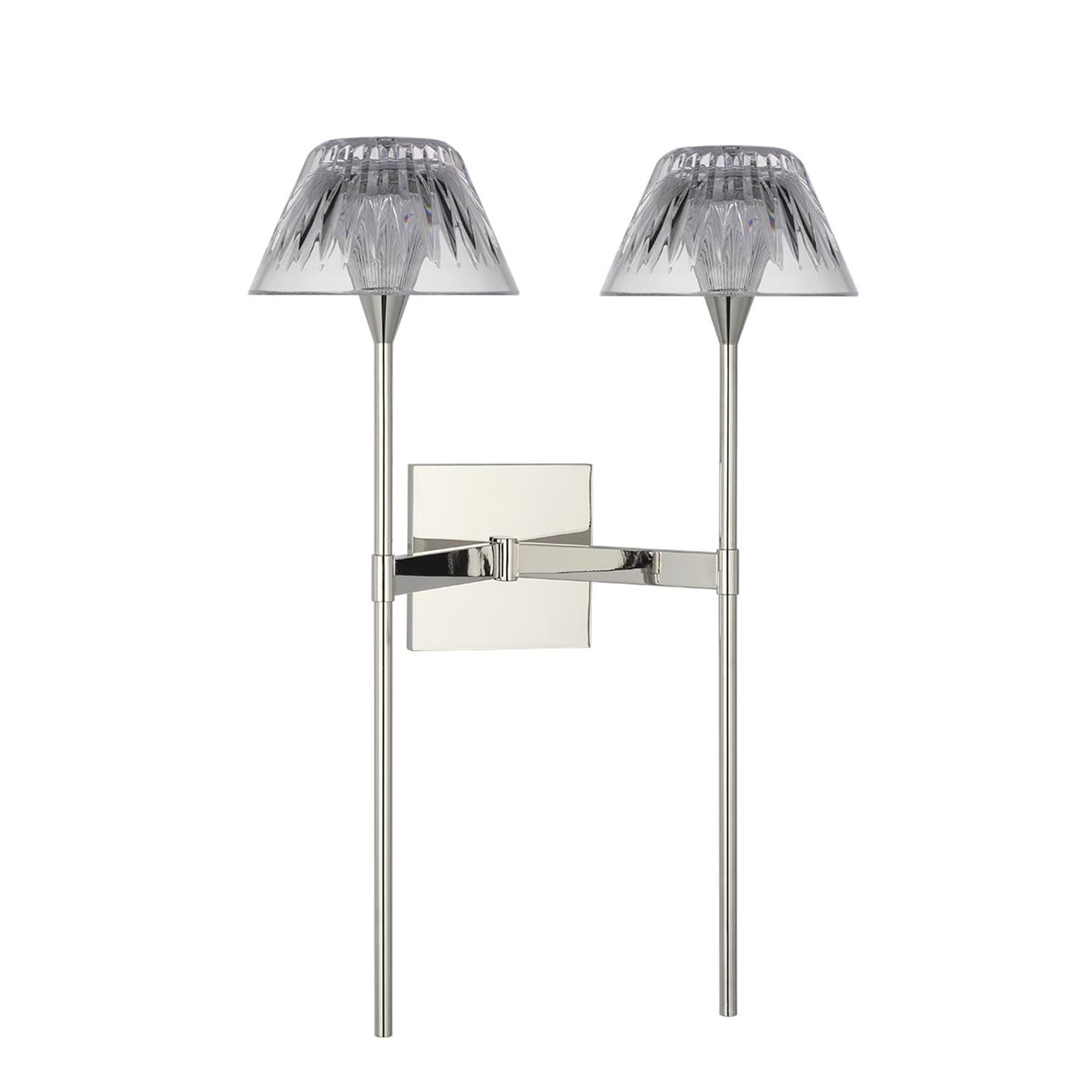 Shown in Polished Nickel finish and Clear crystal