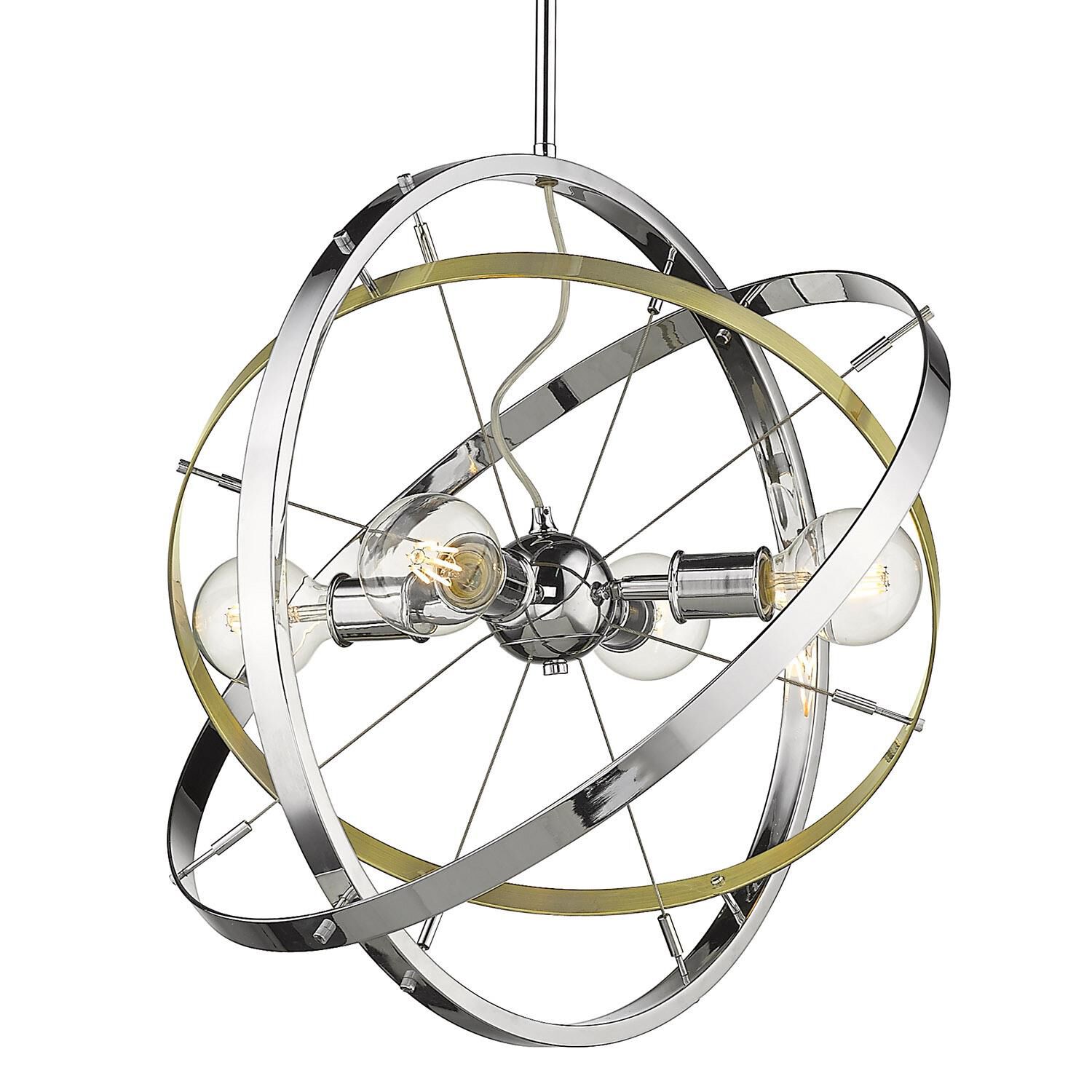 Atom 22 Inch 4 Light Mini Chandelier by Golden Lighting