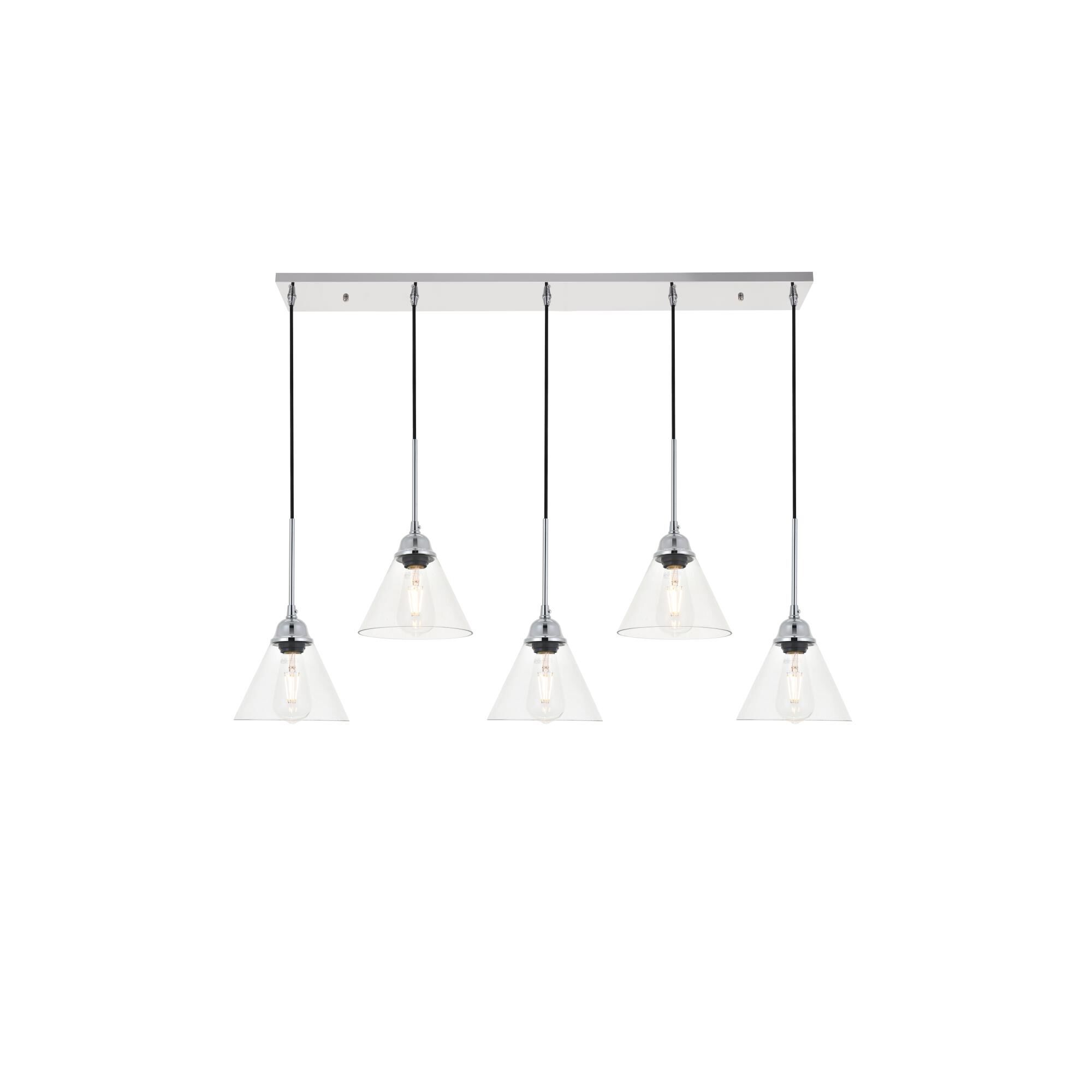Histoire 47 Inch 5 Light Linear Suspension Light by Elegant Lighting