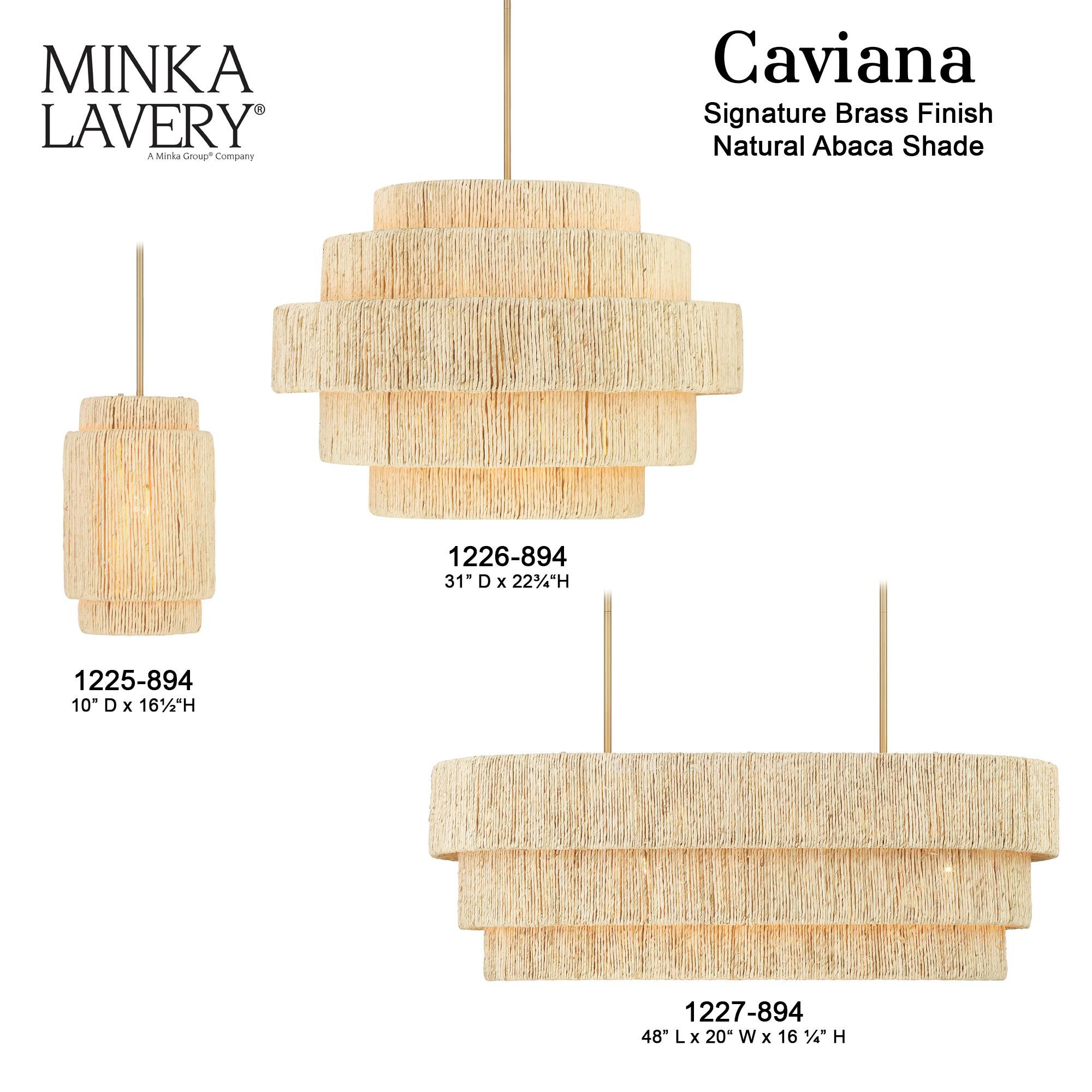 Shown in Signature Brass finish and Natural Abaca shade