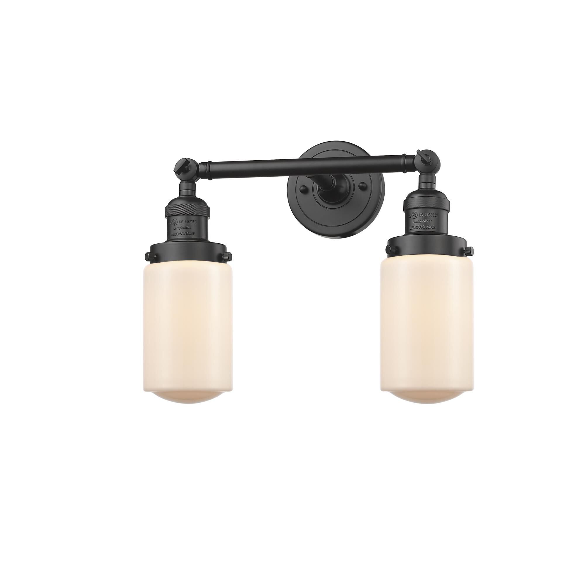 Shown in Oil Rubbed Bronze finish and Frosted Matte White Cased Dover glass and Bulb Tint - Clear accent