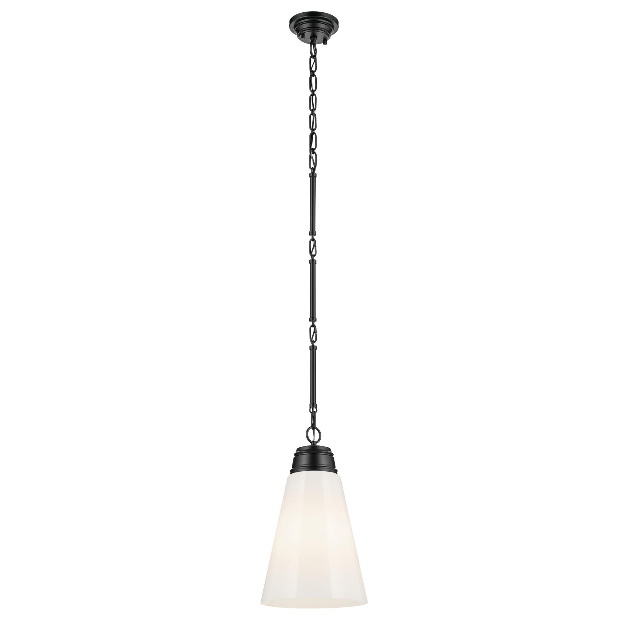 Shown in Black finish and Opal glass