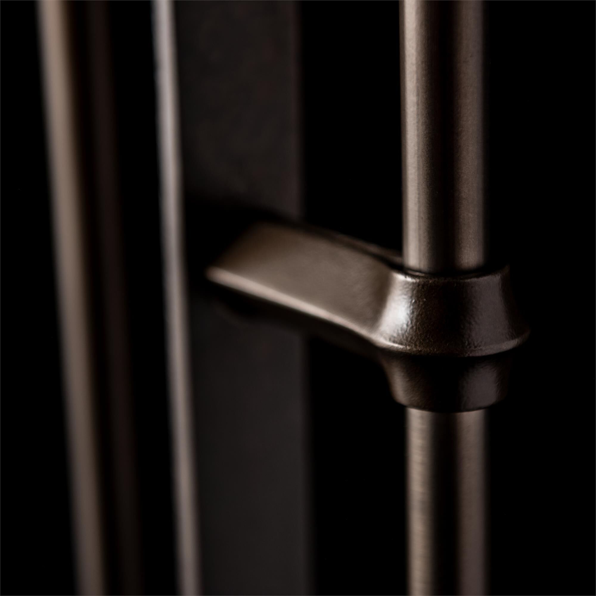 Shown in Dark Smoke finish and Opal glass