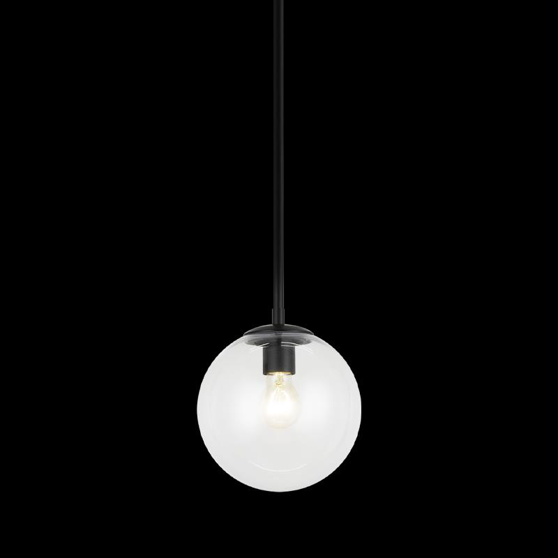 Shown in Black finish and Clear glass