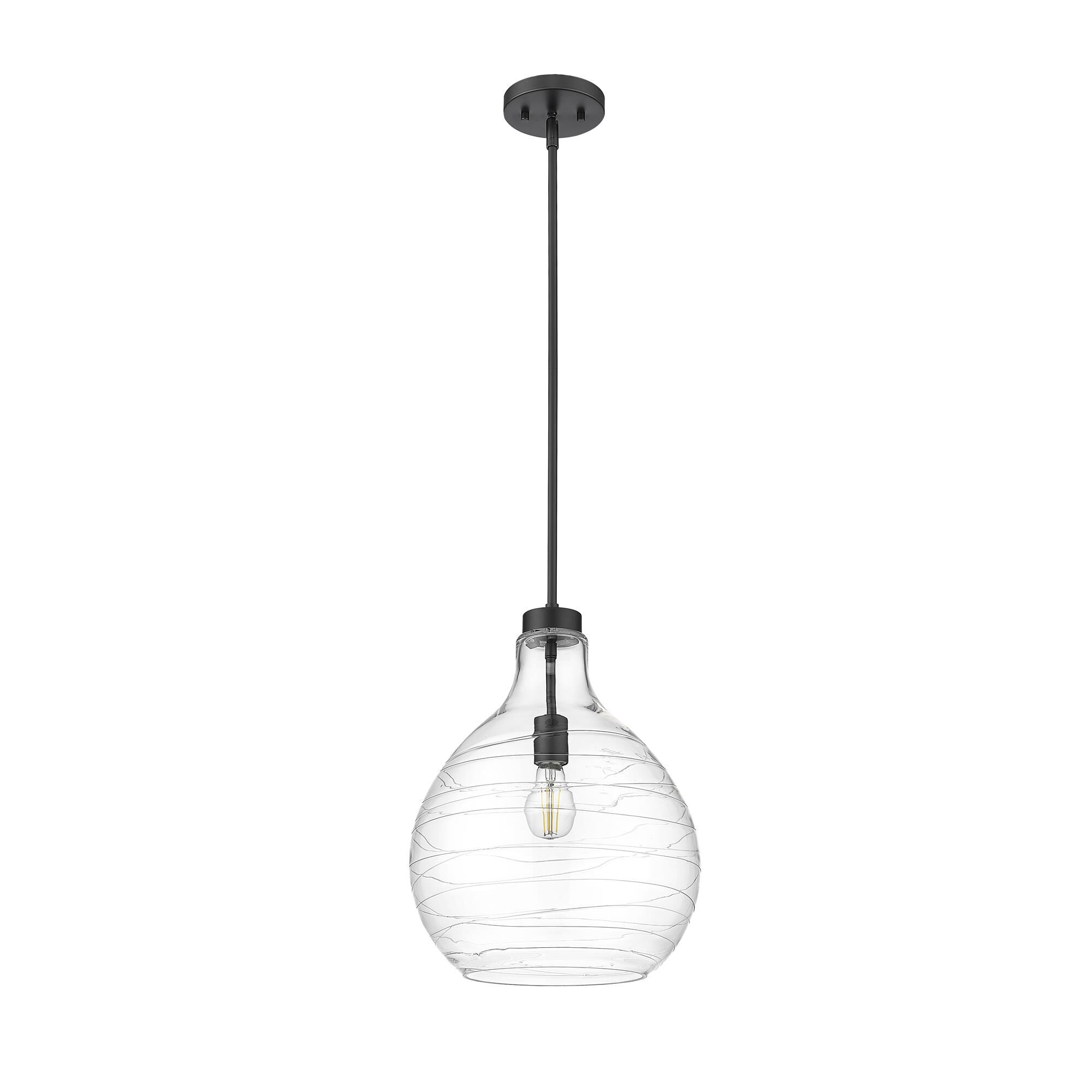 Shown in Matte Black finish and Clear glass