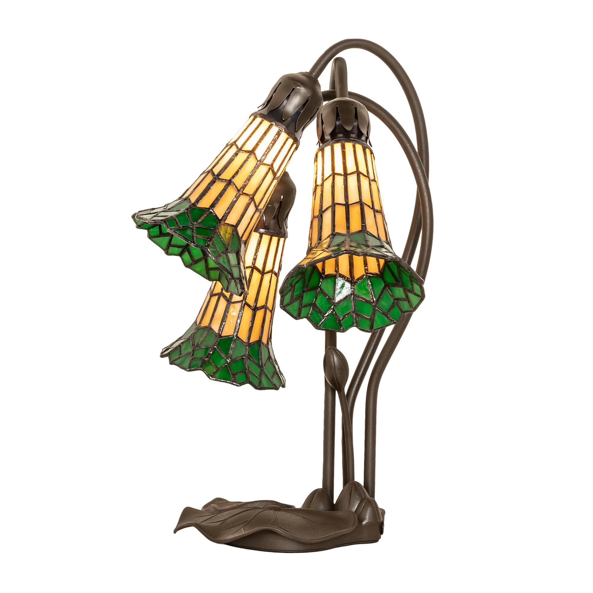 Stained Glass Pond Lily 16 Inch Accent Lamp by Meyda Lighting