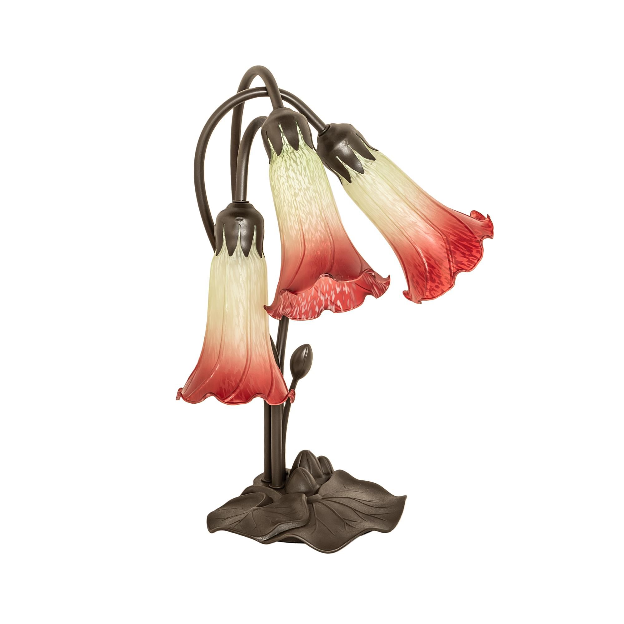 Shown in Mahogany Bronze finish and Cranberry;Green glass