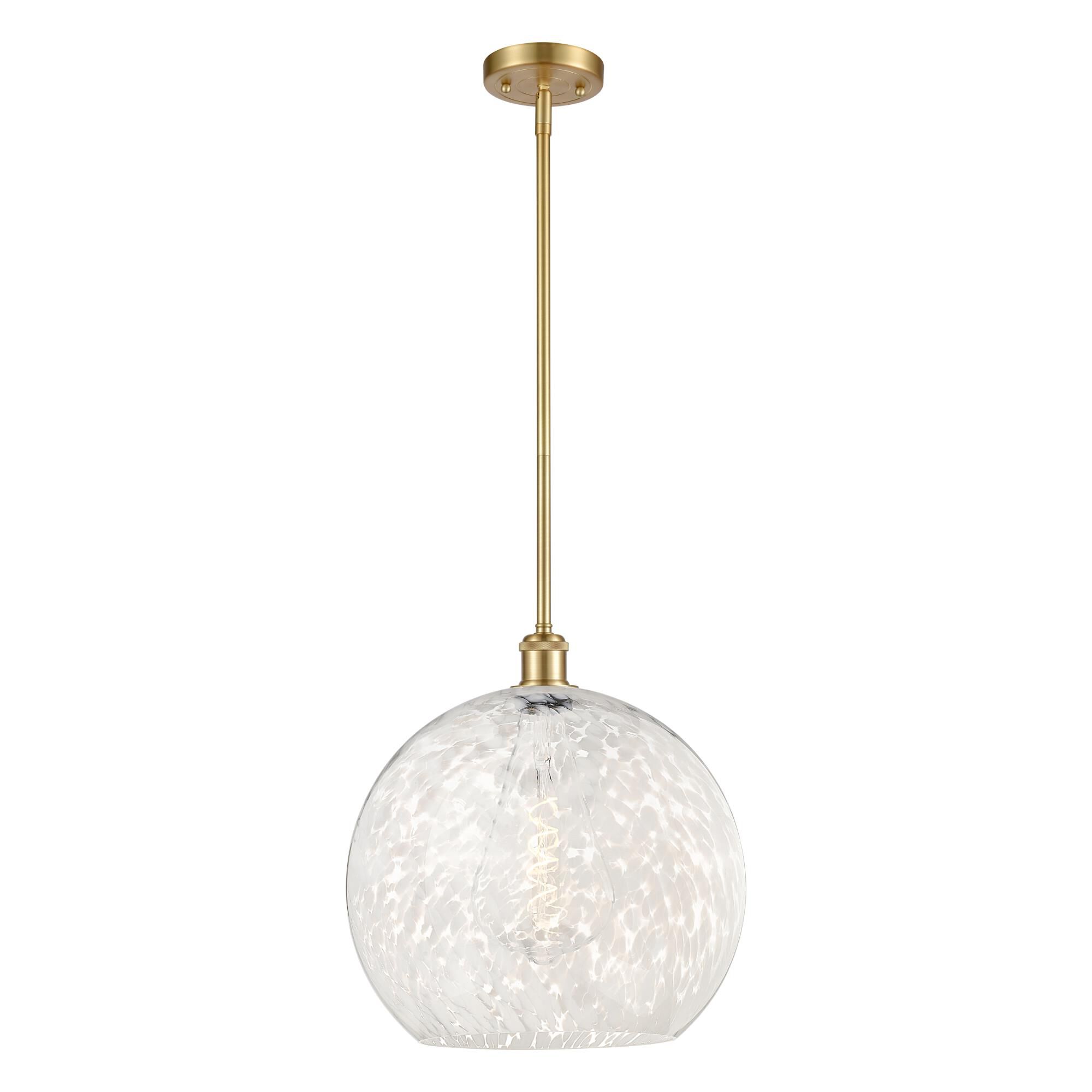 Shown in Satin Gold finish and White Mouchette glass