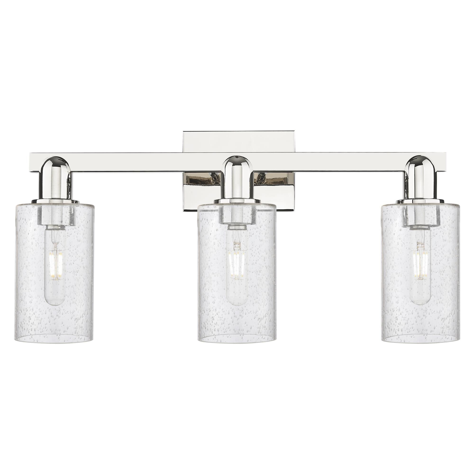 Shown in Polished Nickel finish and Seedy glass