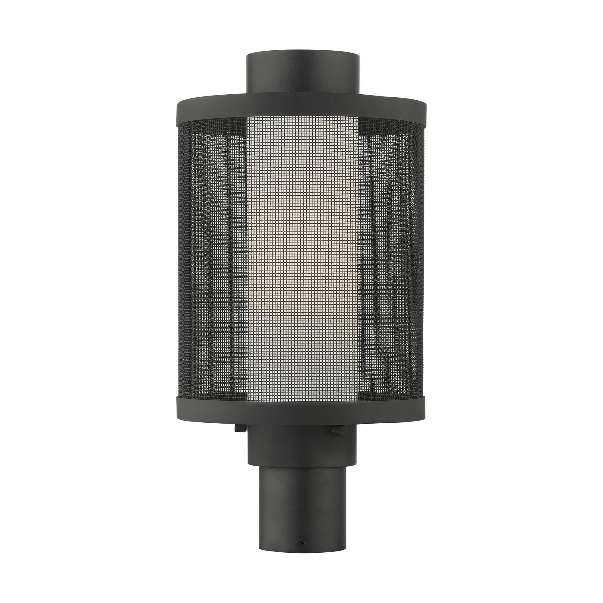 Shown in Textured Black finish and Textured Black Stainless Steel Mesh With Satin Opal White glass and Textured Black Stainless Steel Mesh With Satin Opal White Glass shade