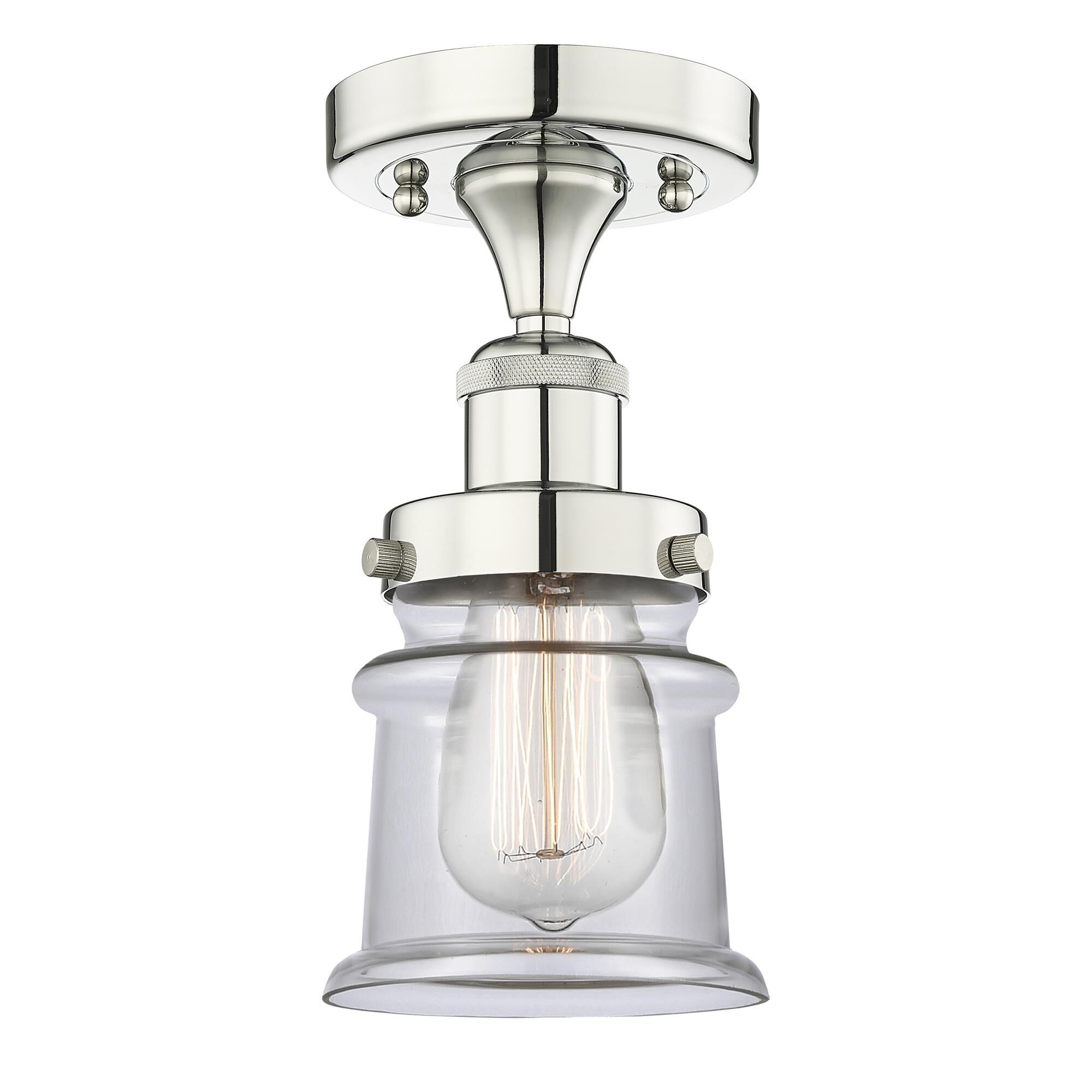 Shown in Polished Nickel finish and Clear glass