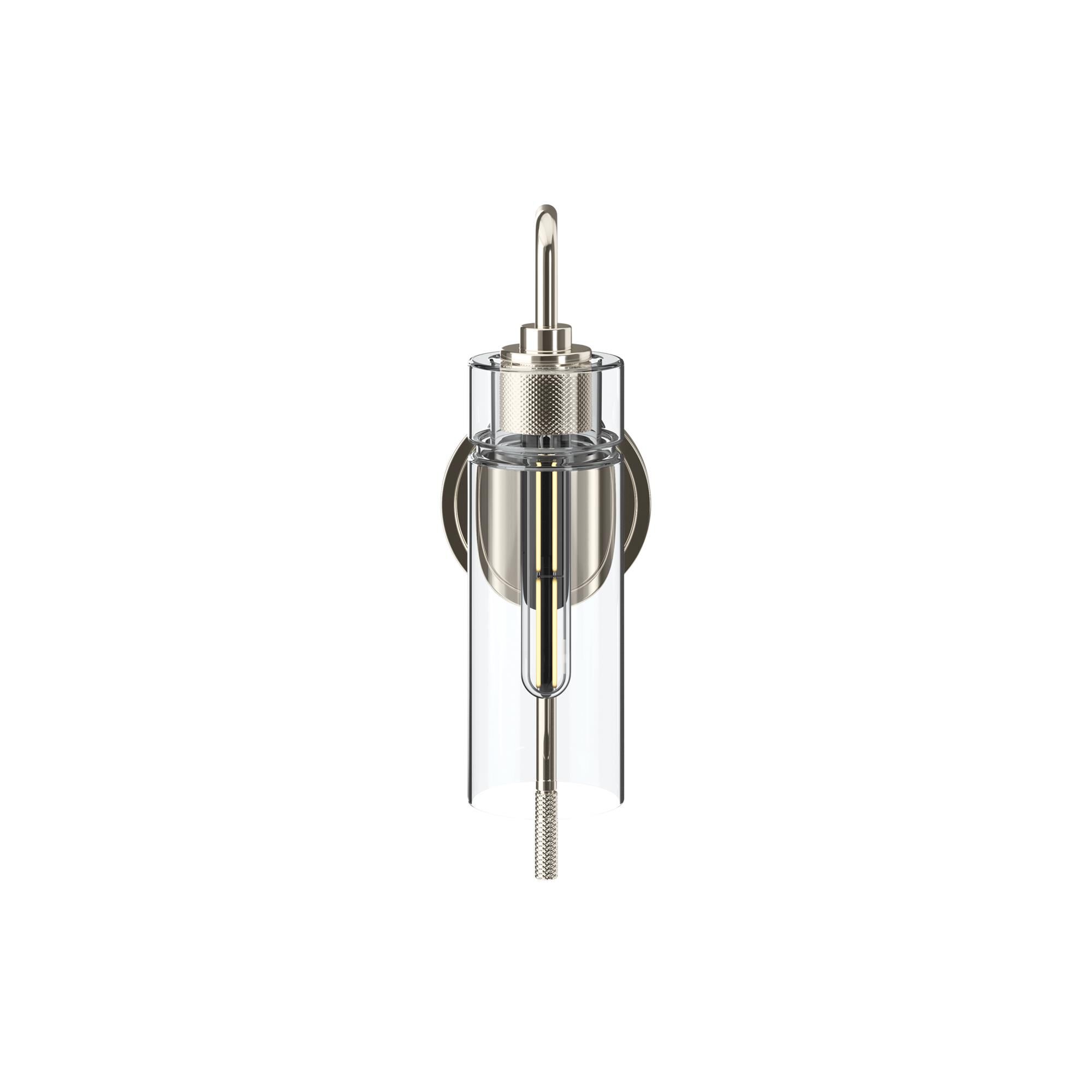 Shown in Polished Nickel finish and Clear glass