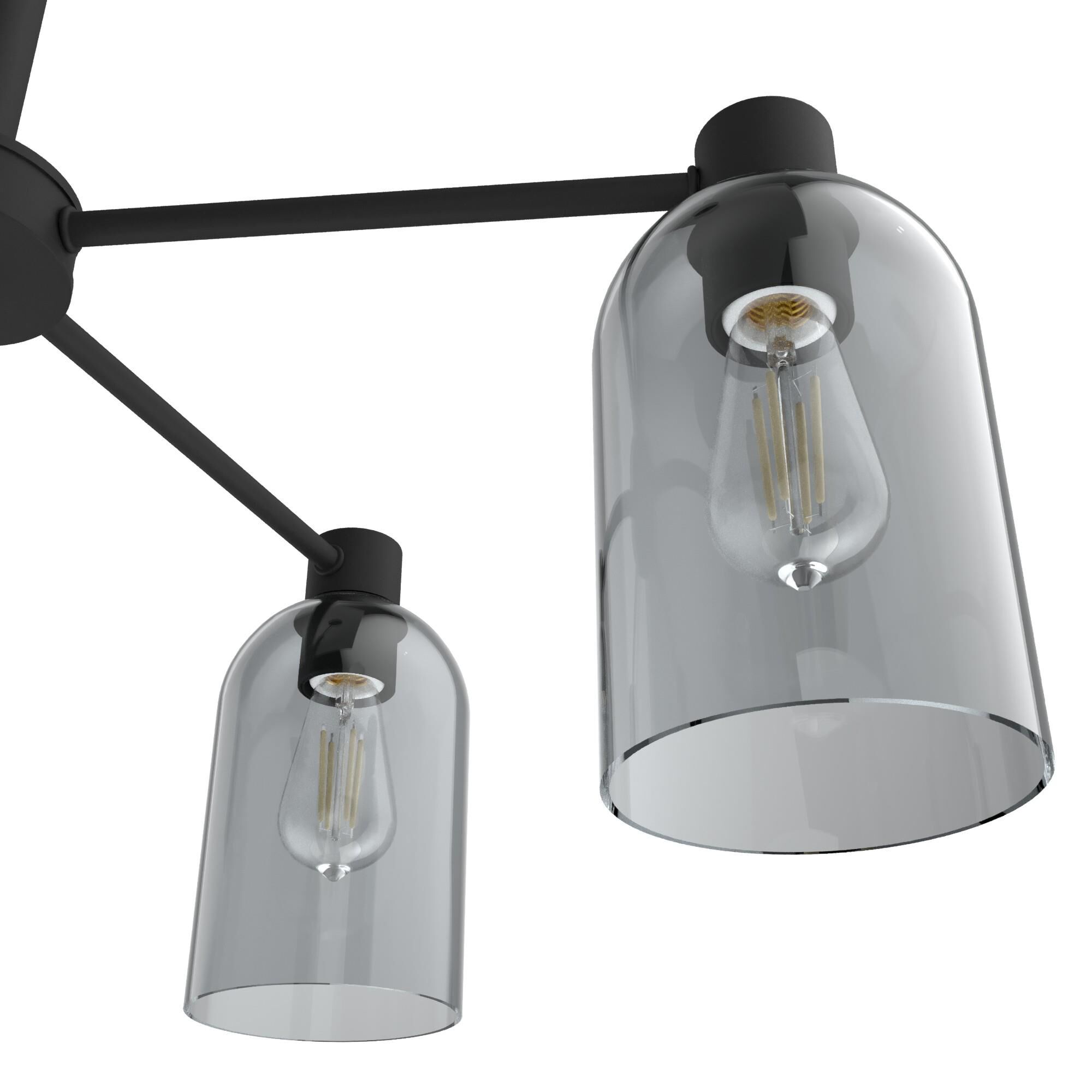 Shown in Natural Iron finish and Smoked glass