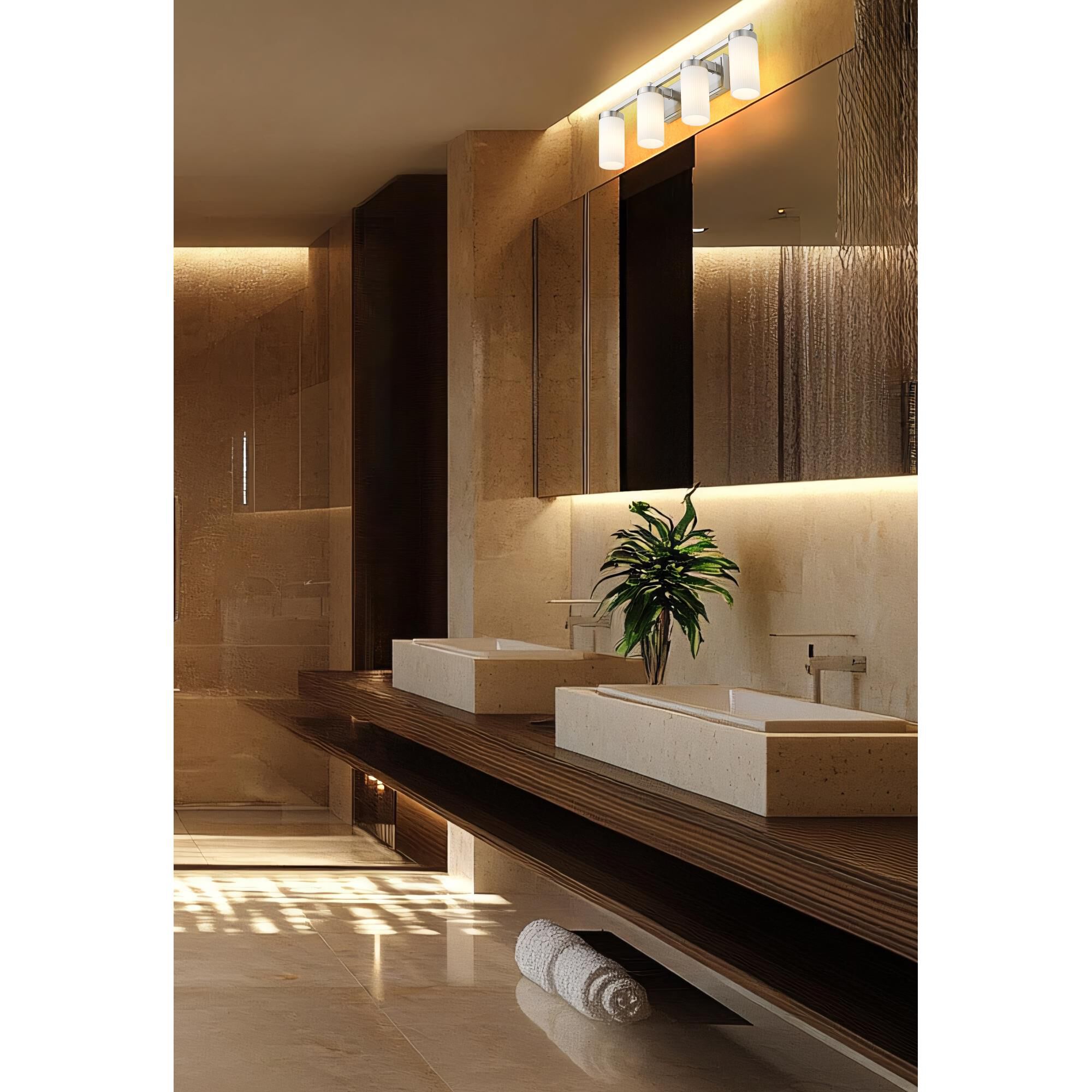 Shown in Brushed Nickel finish and White glass and White shade